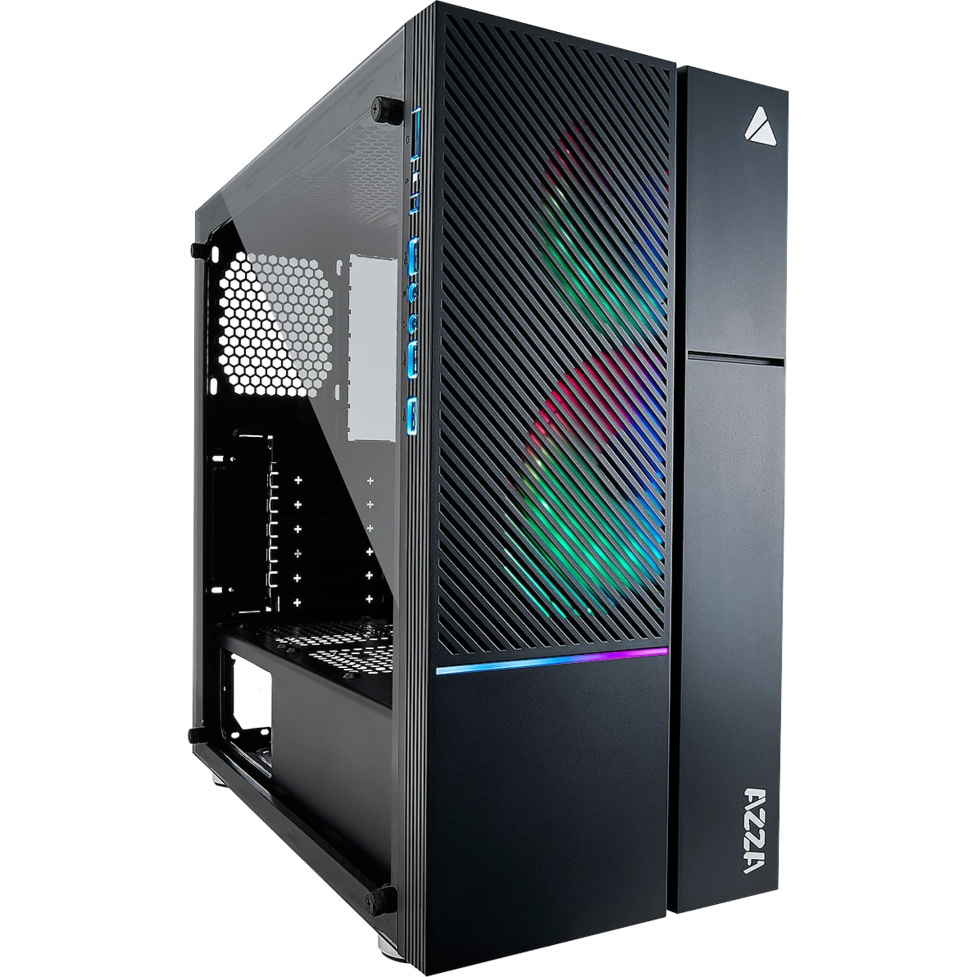AZZA CSAZ-330 IRIS MID-Tower PC CASE W/ 2X Digital RGB Fans,black