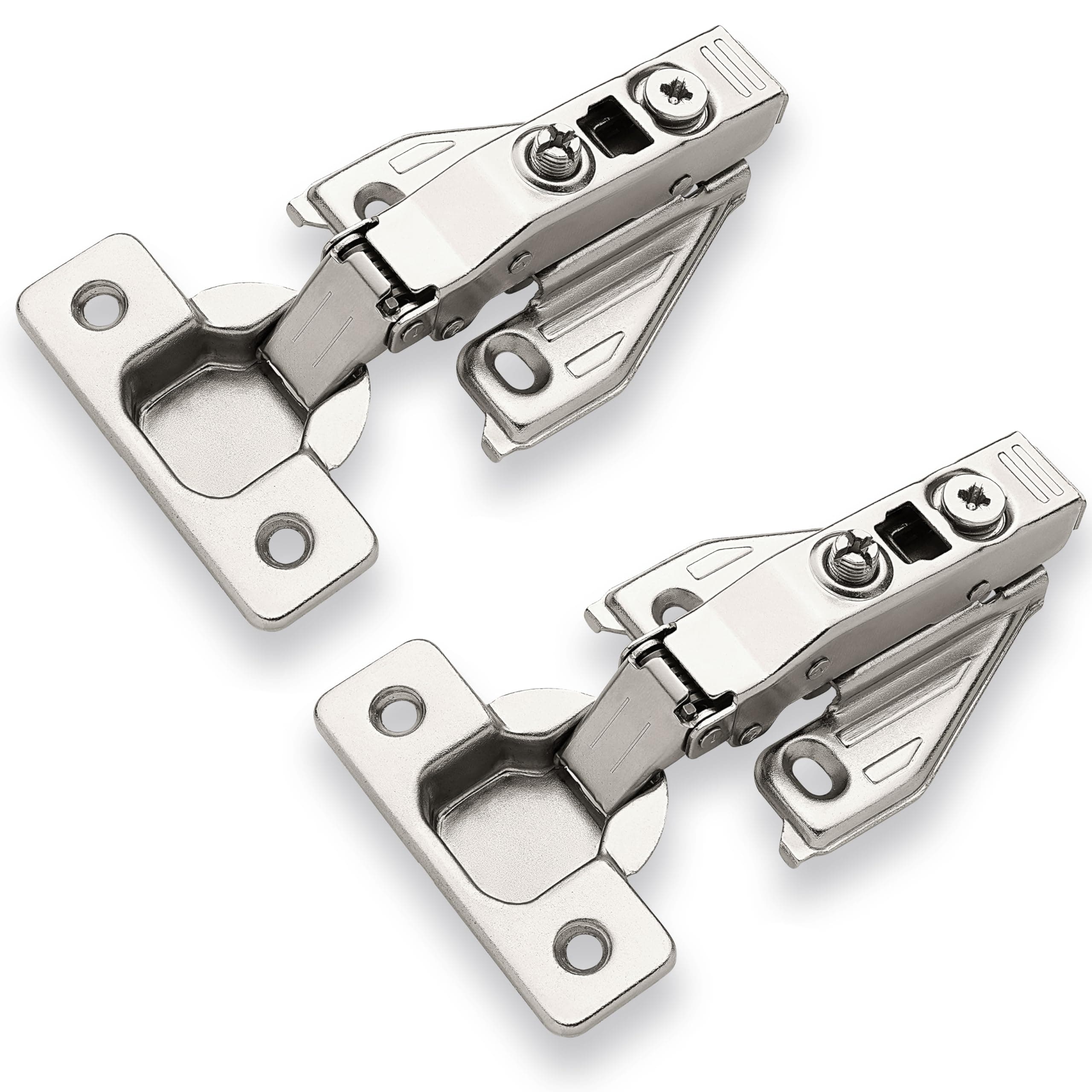 DecoBasics (2 PCS) Full Overlay Soft Close Cabinet Hinges for Kitchen Cabinets - 105° Face Frame Concealed Cabinet Door Hinge -3 Way Adjustability -Clip on Plate & Matching Screw 4 Easy Installation