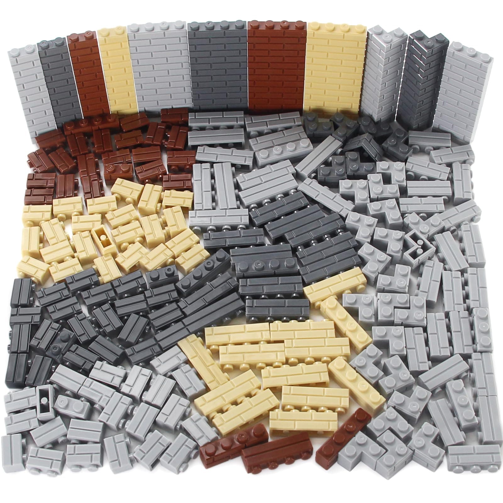 Feleph 260 Pieces Masonry Profile Bricks Set Multicolor Building Blocks for Wall MOC Parts and Pieces Diverse Bulk Toy Set Compatible with Major Brands