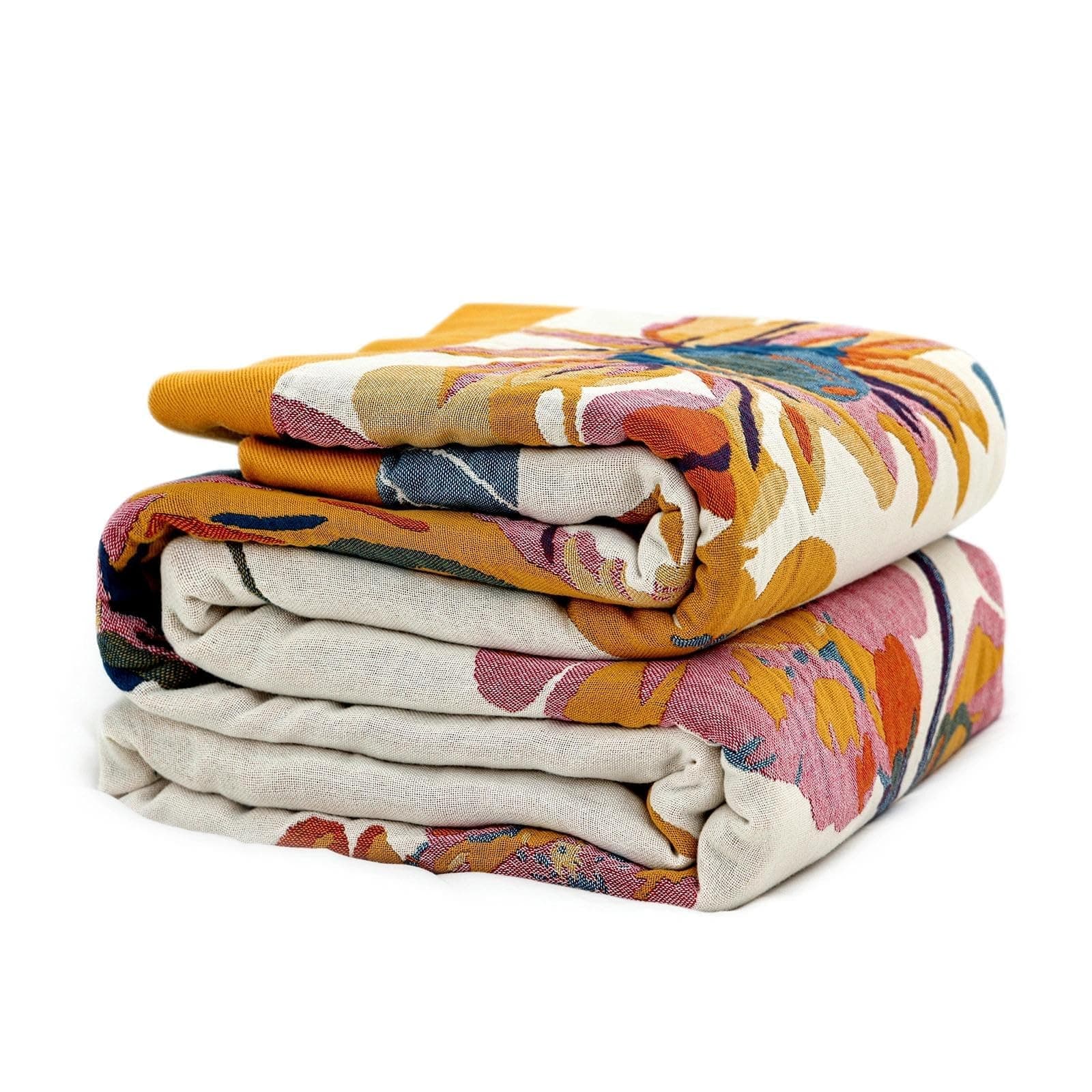 Boho Throw Blanket for Bed - 100% Cotton Ultra Soft Rustic Quilt - Floral Printed Farmhouse Decor Bed Blankets,60"×80" All Season Rustic Throw for Sofa Couch Chair