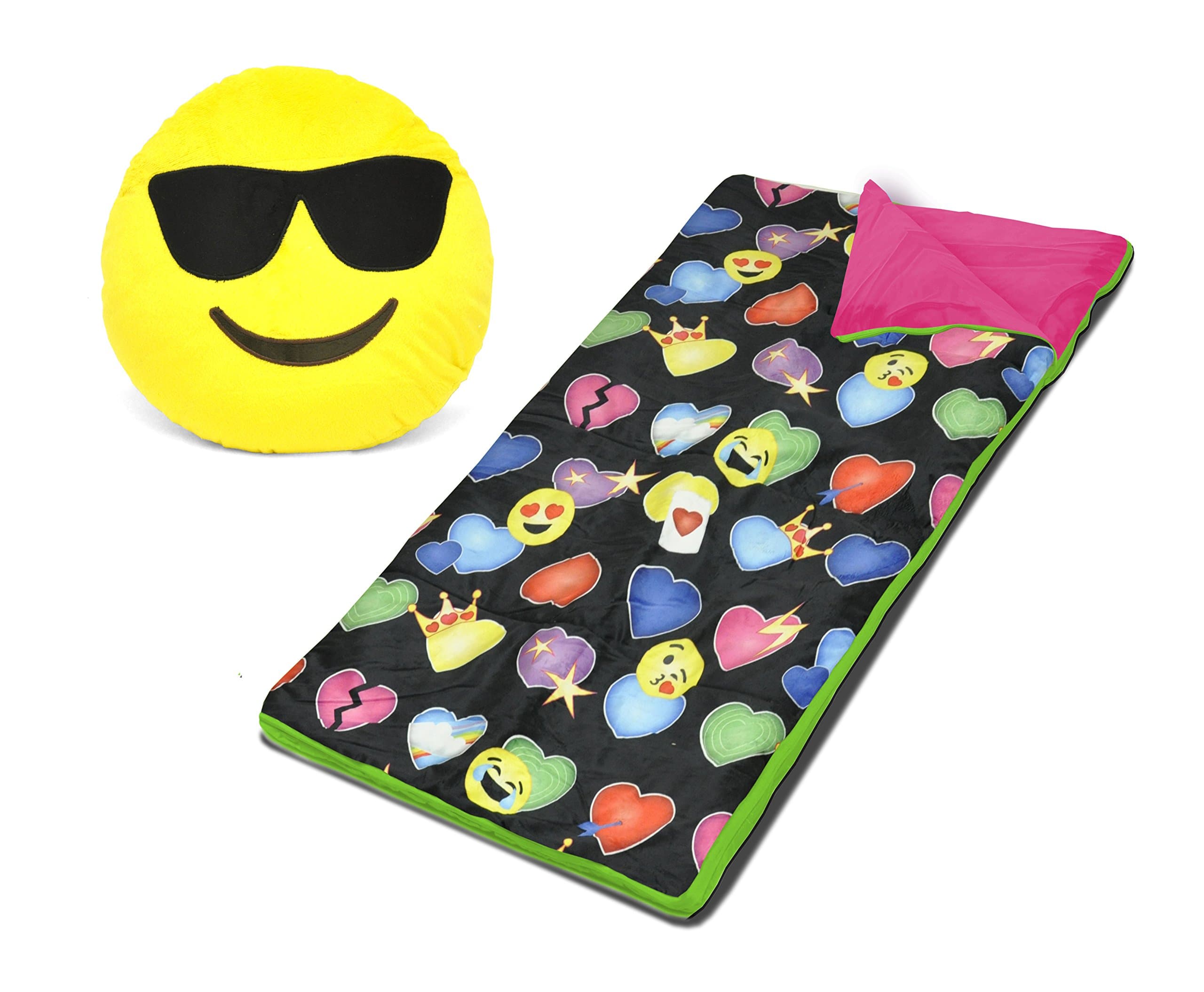 Emoji Pals Sleeping Bag Set, Black