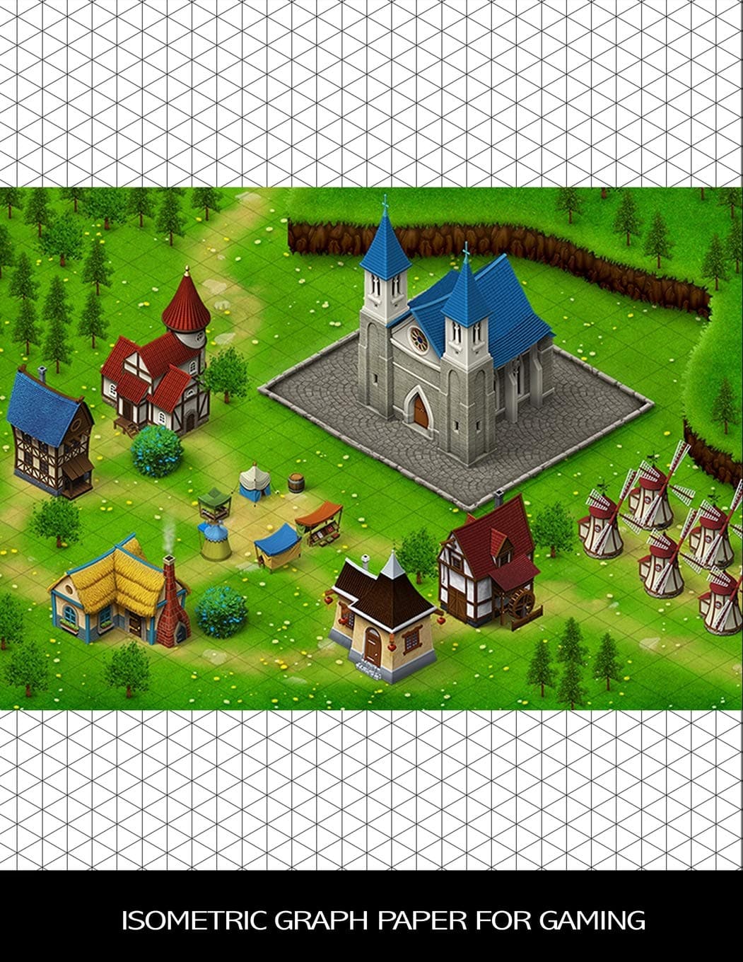 Isometric Graph Paper for Gaming: Grid Paper for Designing, Drafting & Planning Gaming Projects, Equilateral Triangles 0.28" ~ Isometric Sketchbook Blank Pages Large Notebook 8.5"x11", 120 pages