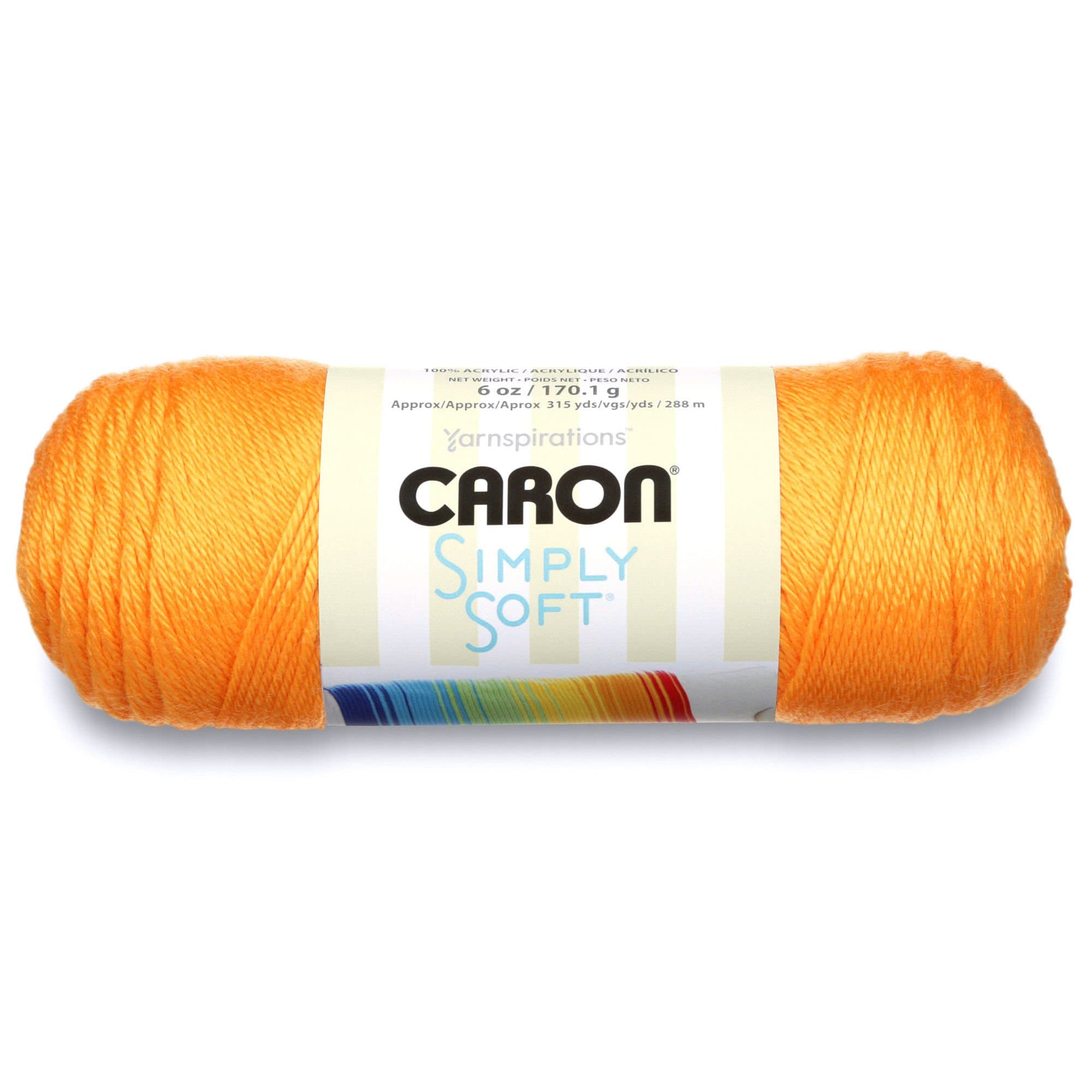 Simply Soft Brites Yarn, 6 oz, Mango, 1 Ball