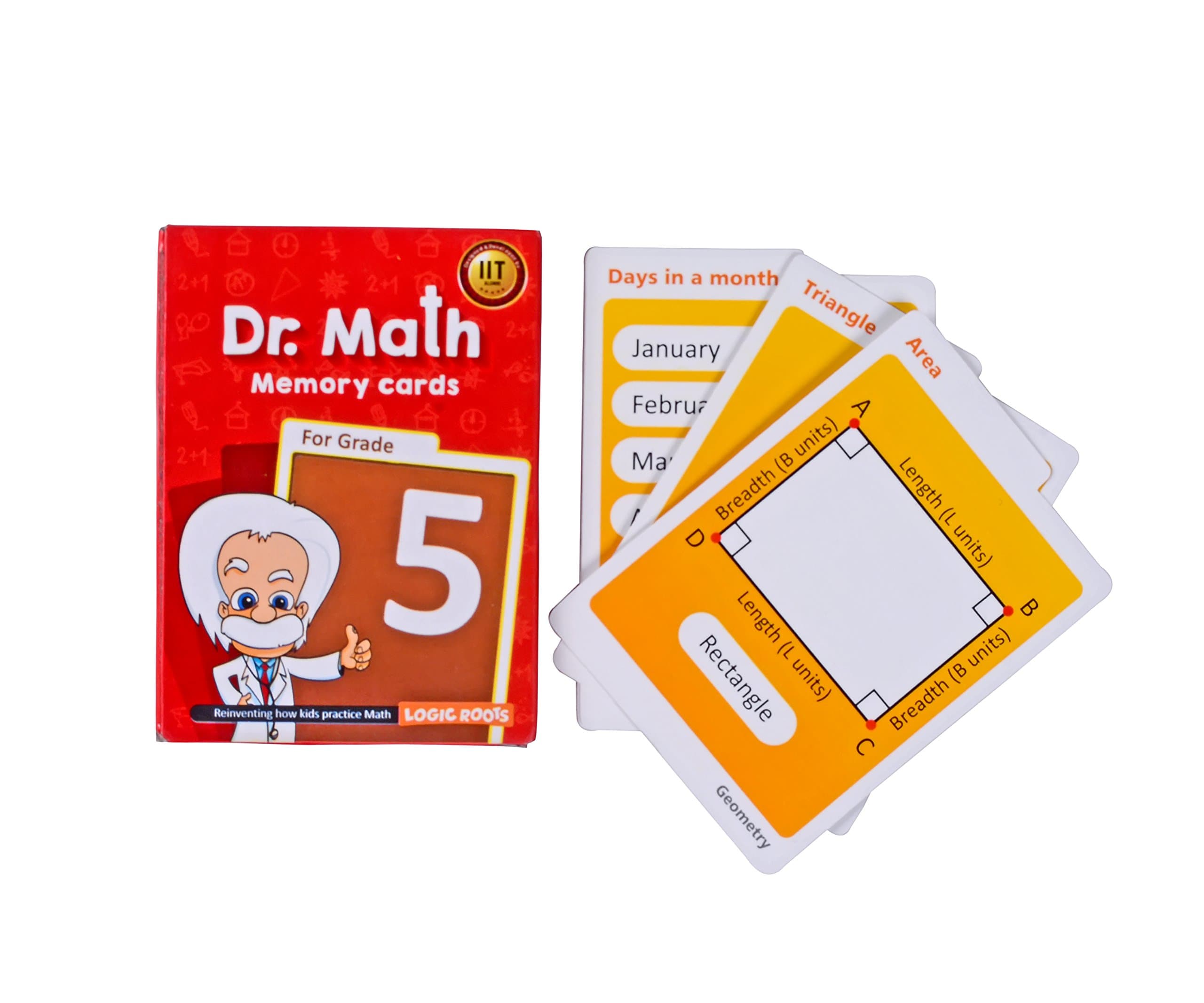 Logic Roots Dr Math Grade 5 Flash Cards To Build Concept Clarity,Memory And Recall