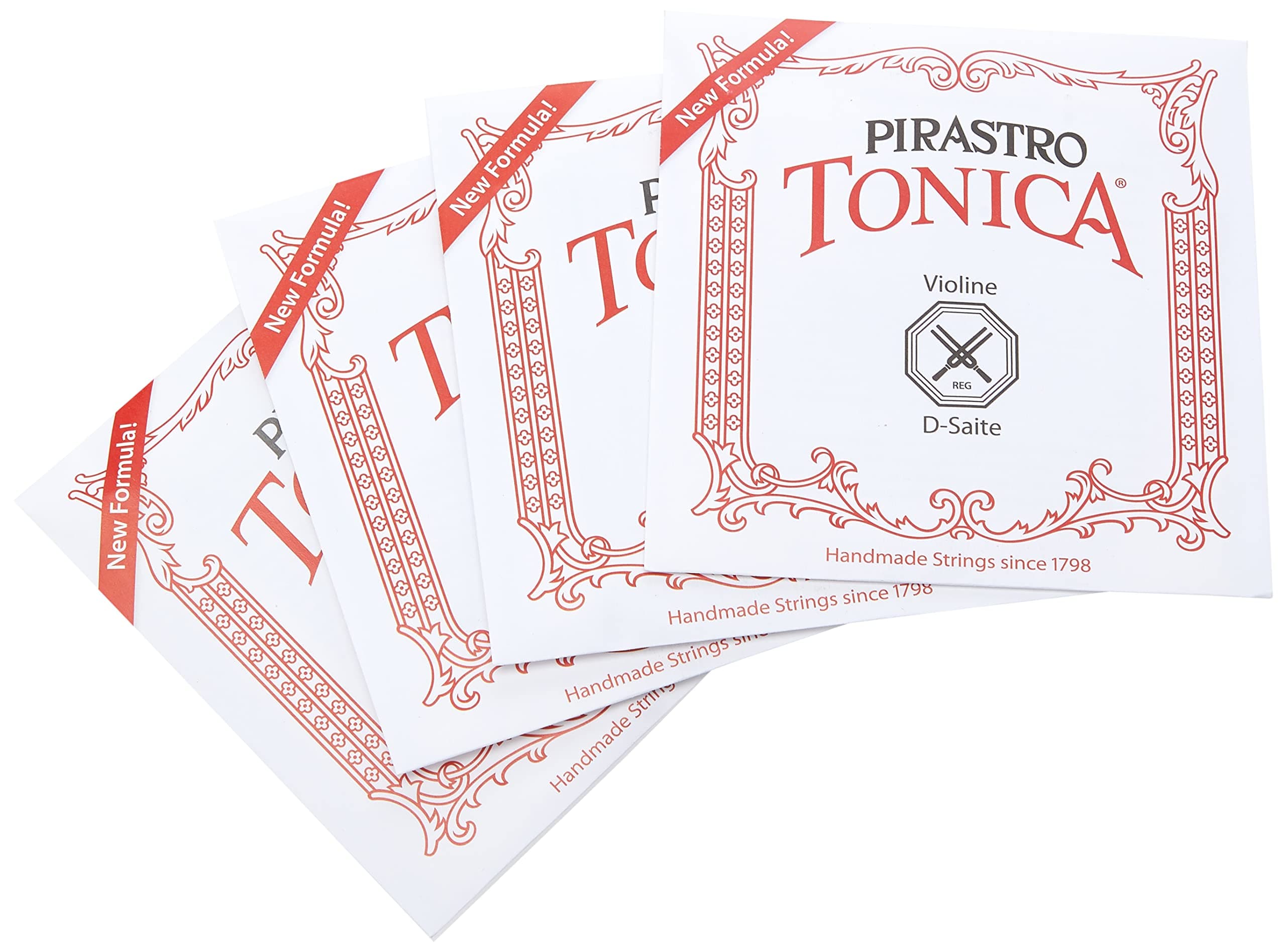 Pirastro Tonica 4/4 Violin String Set - Medium Gauge with Ball End E