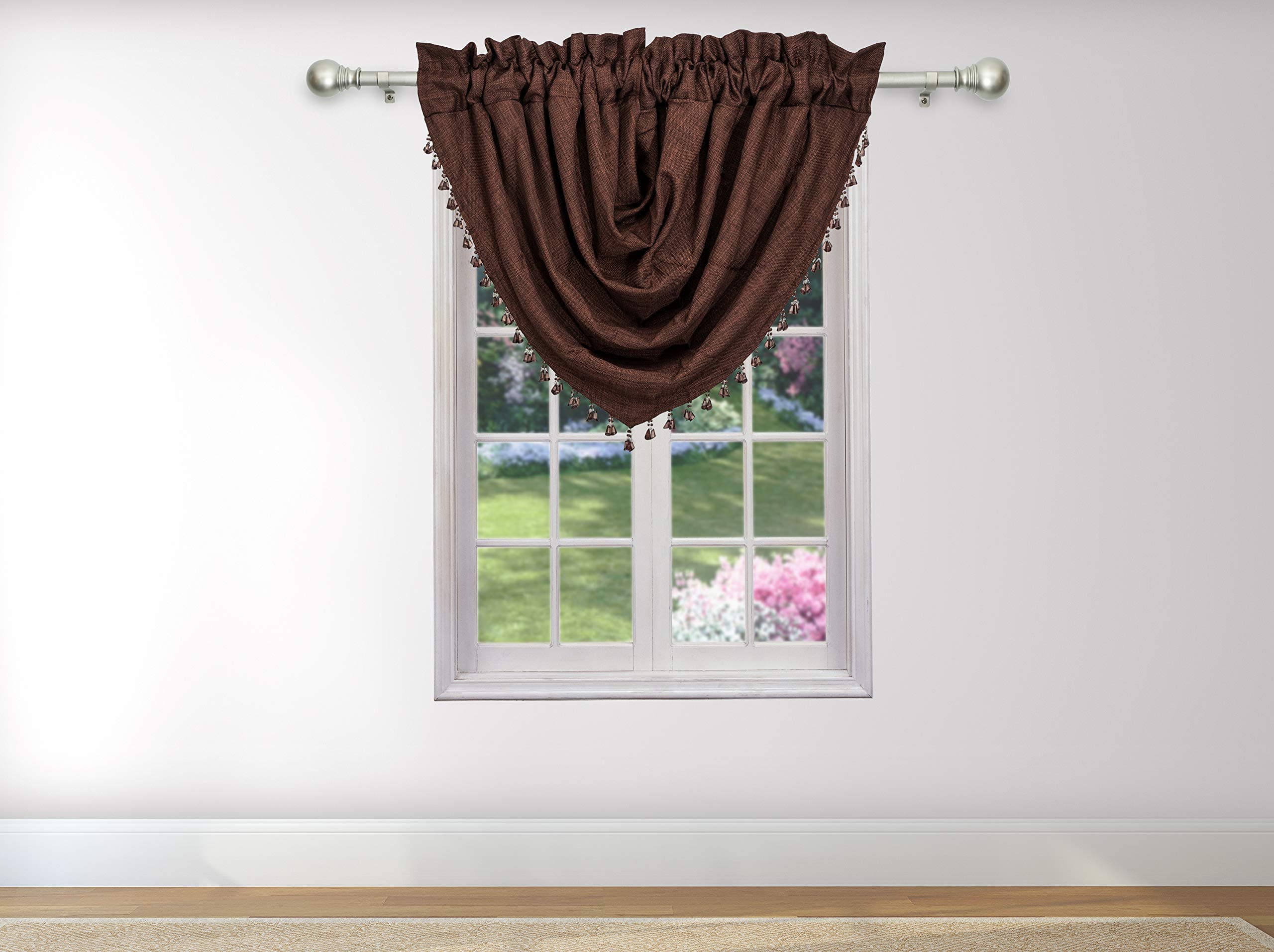 Duck River Textile Cumberland Solid Kitchen Valance, 35x25 (1 Piece), Chocolate