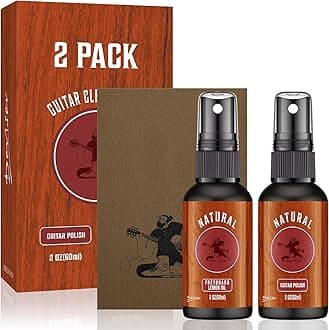Guitar Cleaner Spray 2 PACK,All IN ONE Kit,fretboard Lemon oil,Guitar Polish,Cleaning cloth for guitar cleaning and maintenance 2OZ Acoustic,Electric,Bass,Ukulele