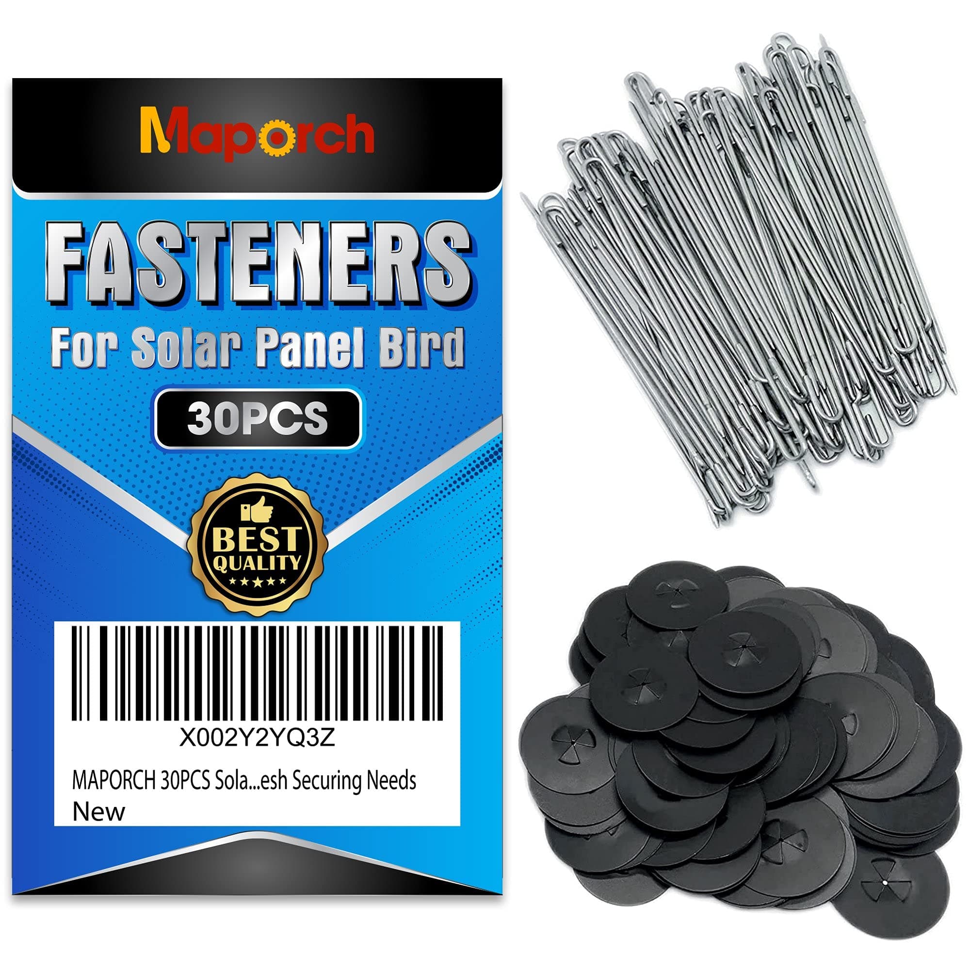 MAPORCH 30PCS Solar Panel Guard Clips, Critter Guard Fastener Clips for Attaching Galvanized Welded Wire Mesh to Solar Panels, Premium Aluminum Fastener Clips Firmly Hold Critter Mesh Securing Needs