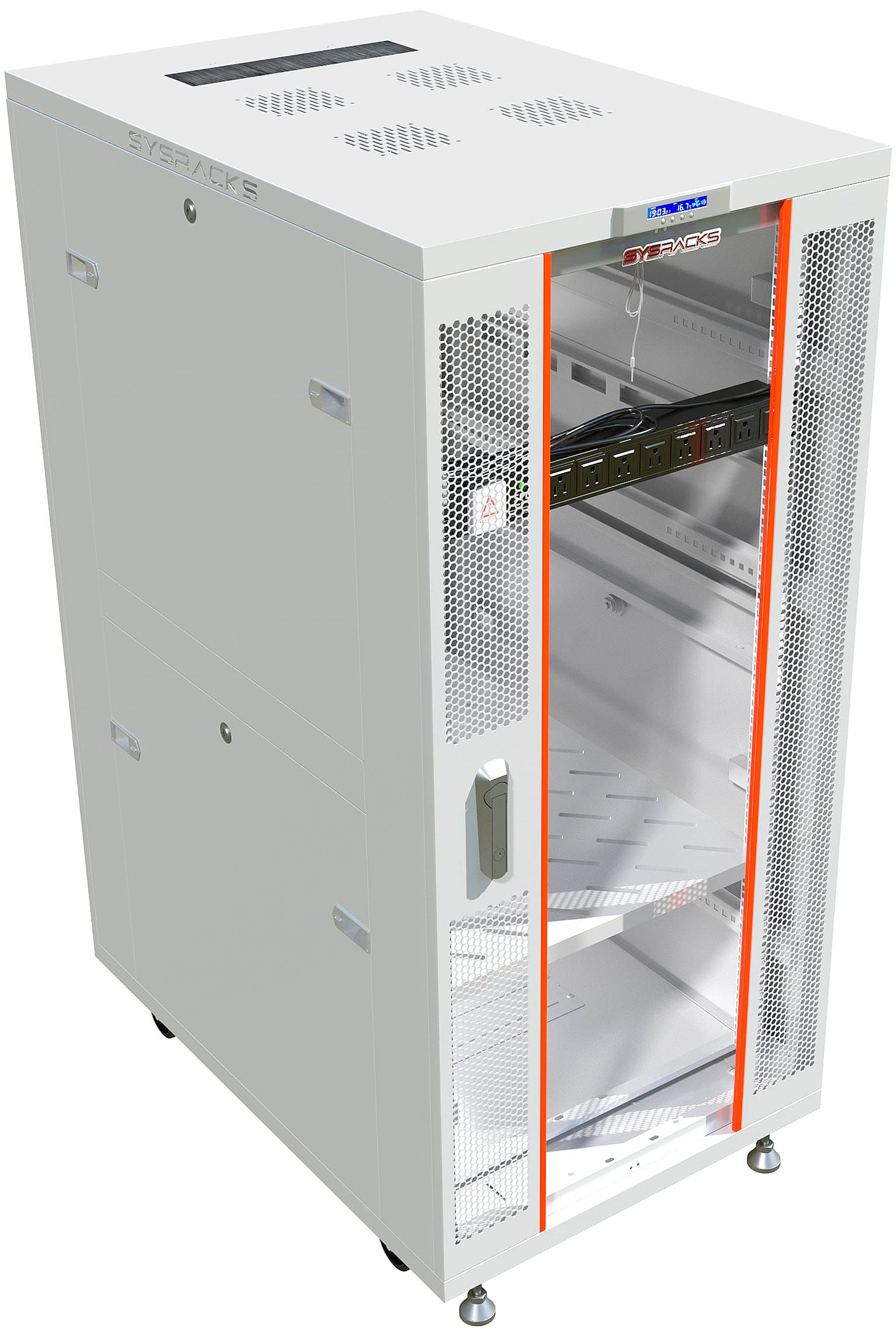 32U Server Rack Cabinet – 19" Network Rack Enclosure, 35" Deep Floor Standing Data Rack with Locking Glass Door, Cooling Fans, PDU & Shelf for Servers, Switches and Patch Panels