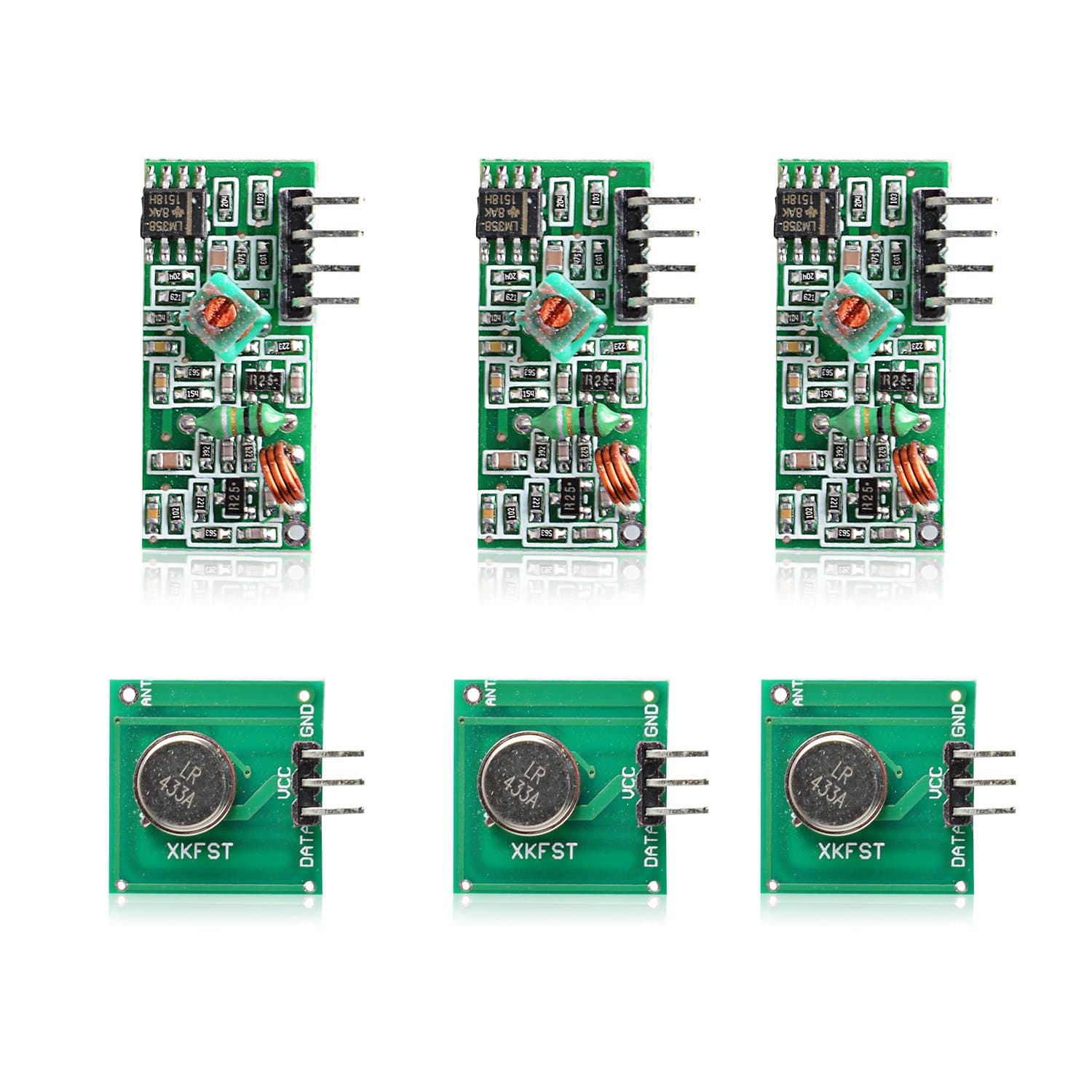 Aukru 3x 433MHz RF Wireless Transmitter and Receiver Module Kit for Arduino Raspberry Pi