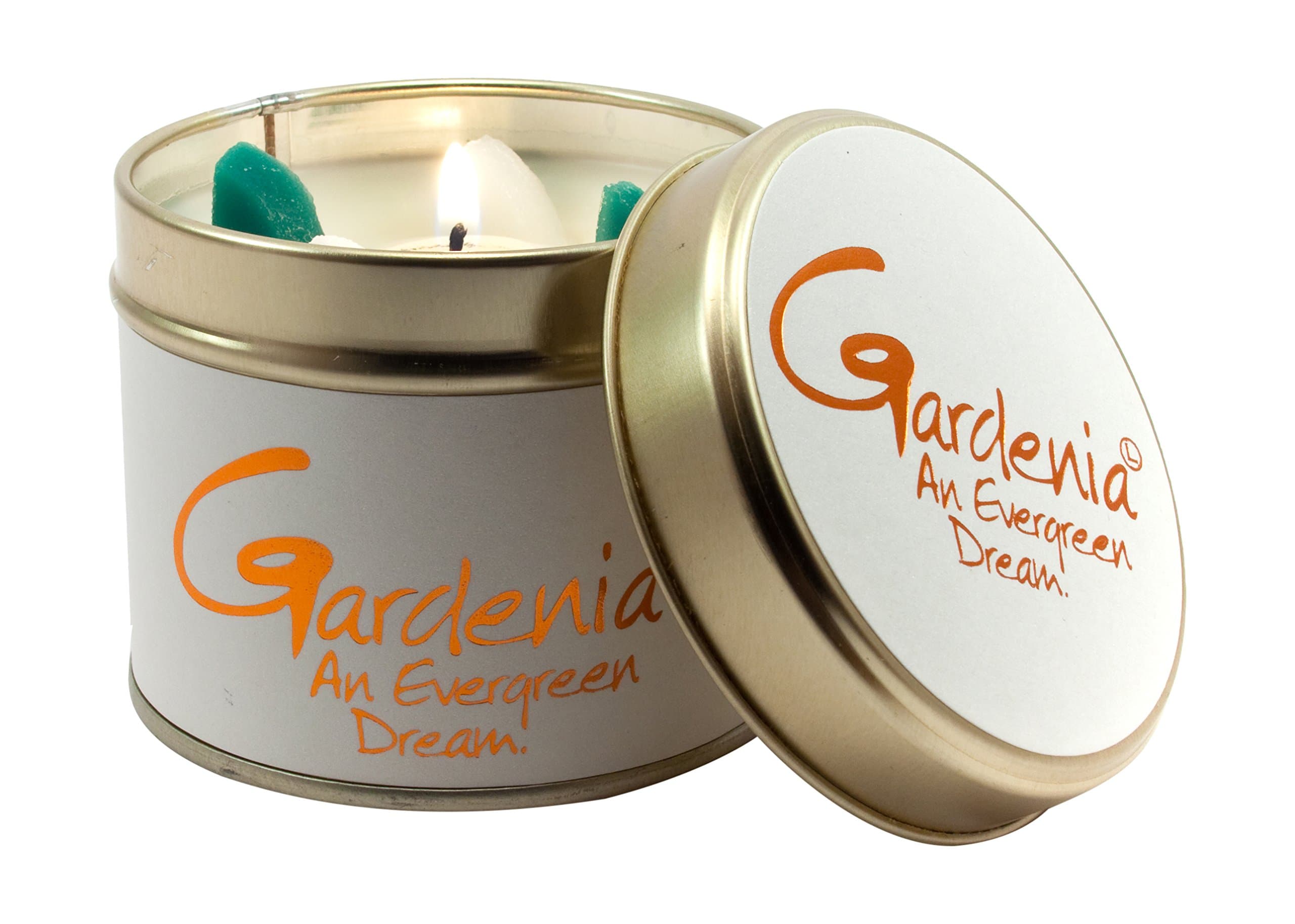 Lily-Flame Gardenia Tin, White