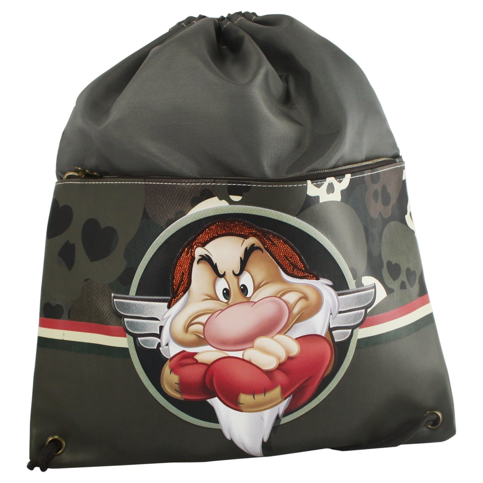 Disney Grumpy Skull Drawstring Gym Backpack Daypack Travel Bag Slim …