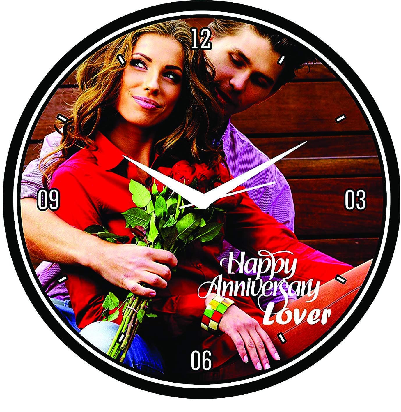 Design Connection Wood Abstract Customized Wall Clock (Multicolour, 28 x 28 cm)