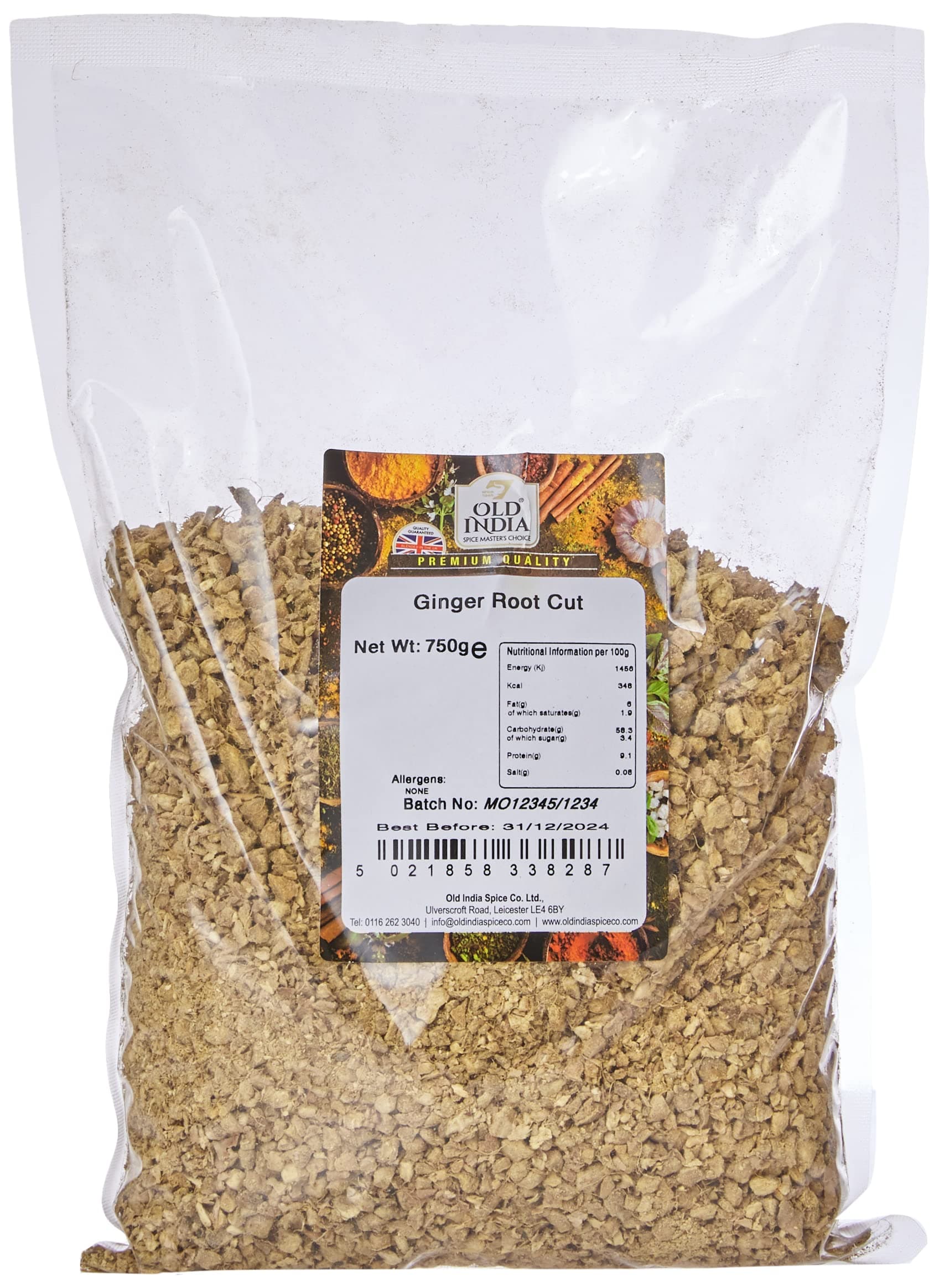 Old India Ginger Root Cut 750 g