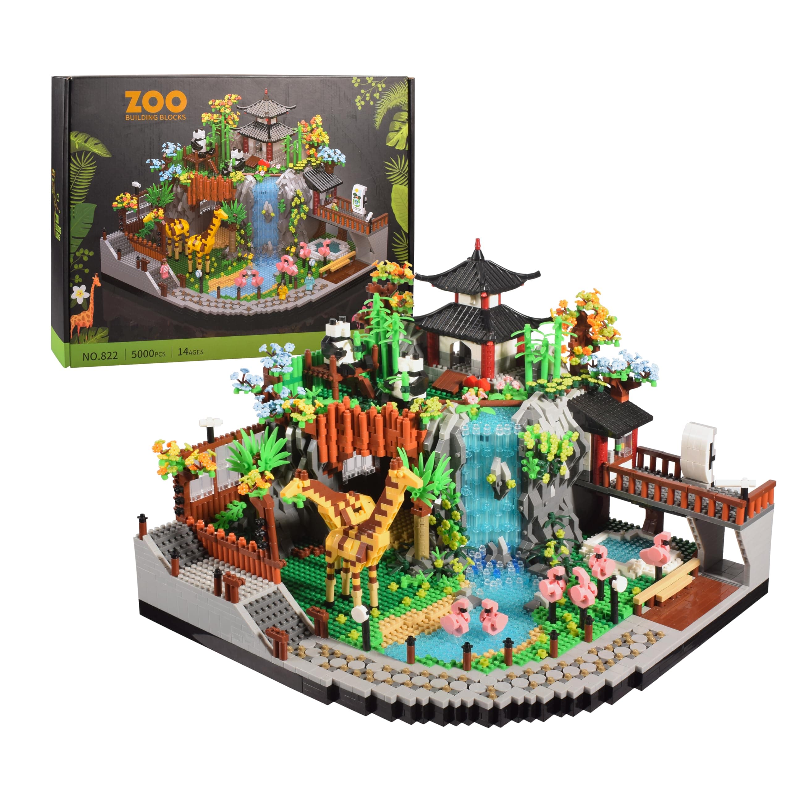 Zoo Micro Mini Bricks Desert Building Blocks,Creative Ideals Zoological Park Architecture Toy Present Model for Adults and Kids Age of 14+ 5000 PCS
