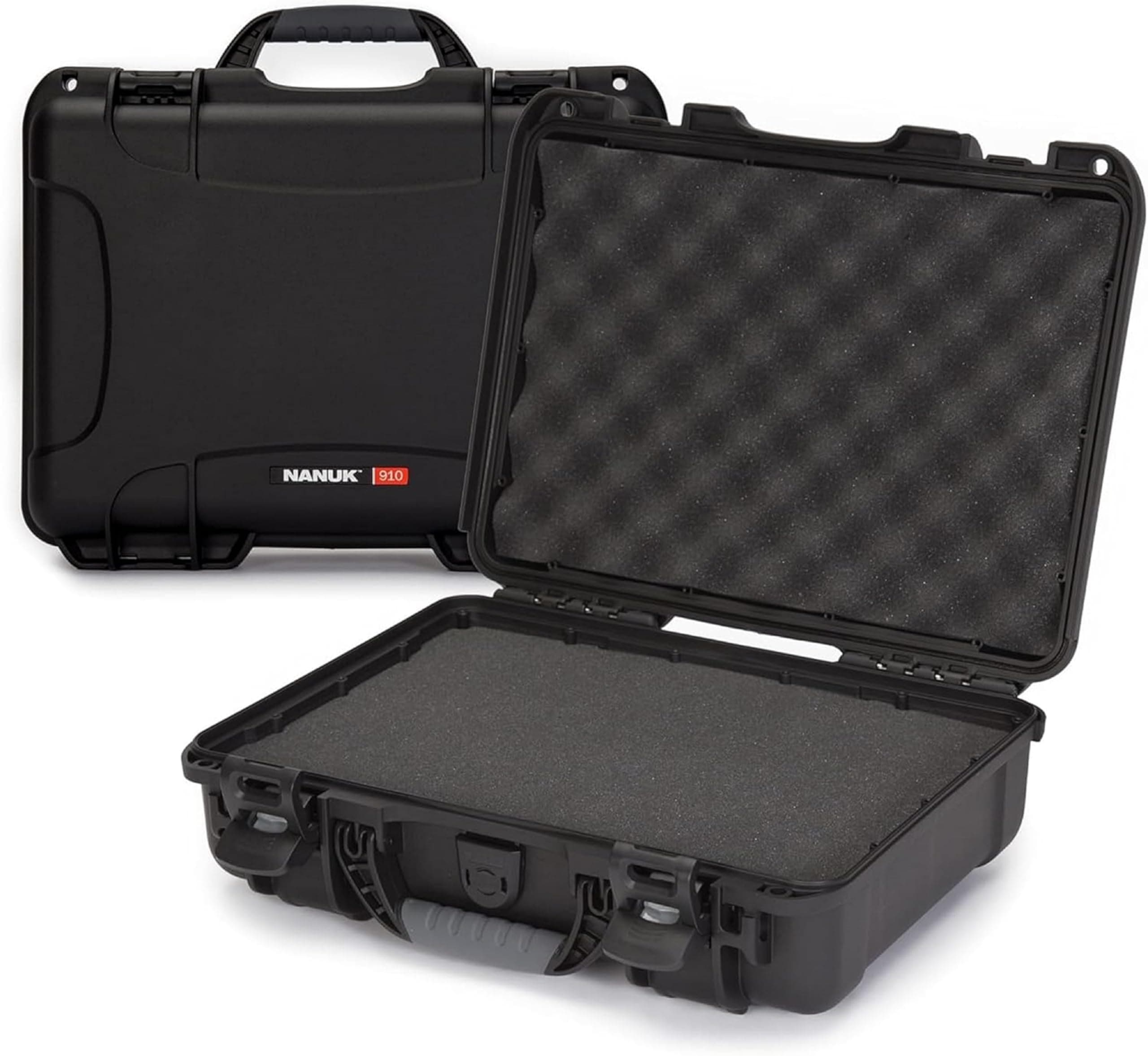 - NANUK 910 Hard Case with Customizable Cubed Foam, IP67 Waterproof, Dustproof and Impact Resistant, 14.3” x 11.1” x 4.7”, Rugged Construction for Ultimate Protection, Made in Canada – Black