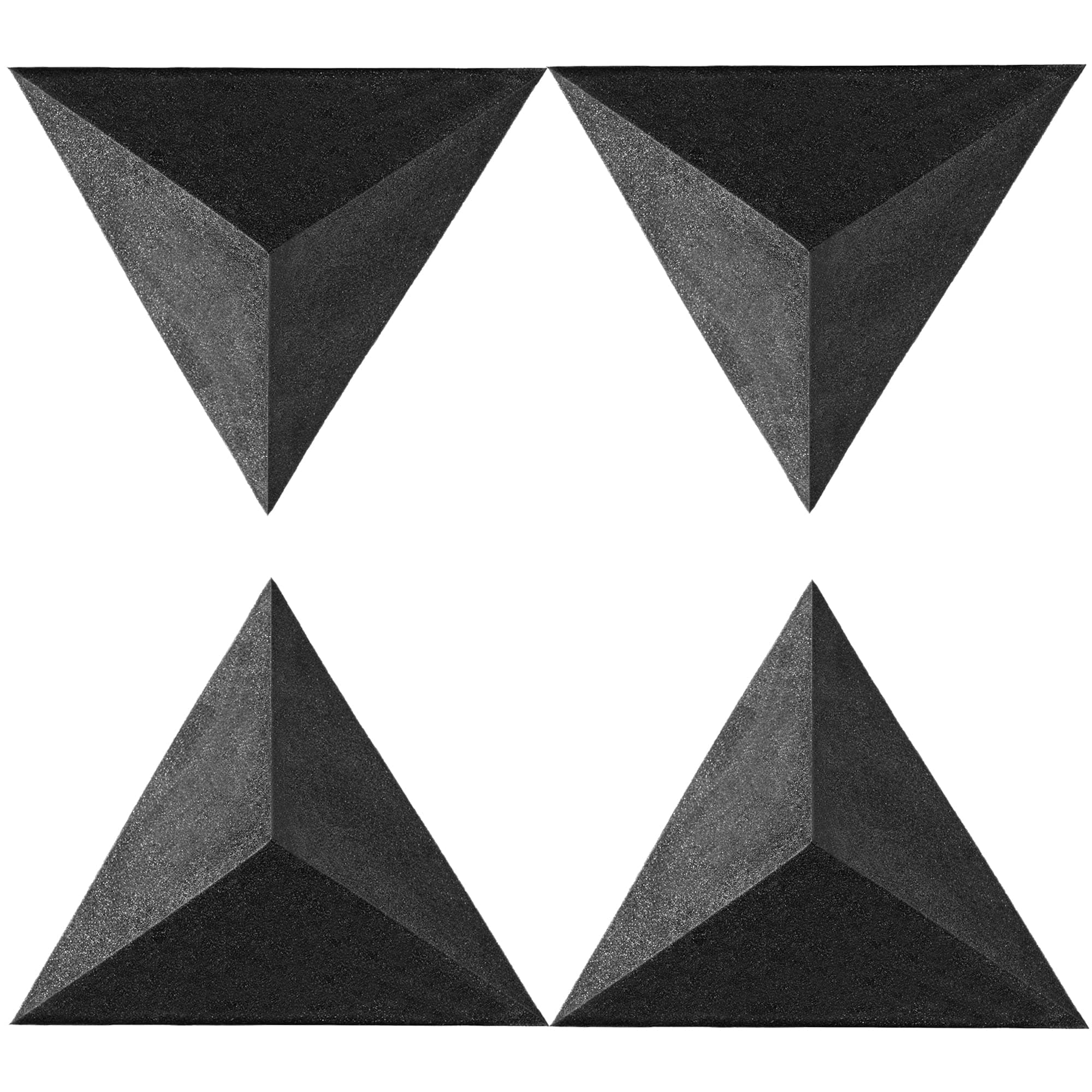 4 Pack Bass Traps for Ceiling Corner 16.5" Triangle 12" Depth Triangular Pyramid Acoustic Foam Bass Trap Sound Proofing for Home Studio Booth Low to High Frequency Sound Absorption Foam