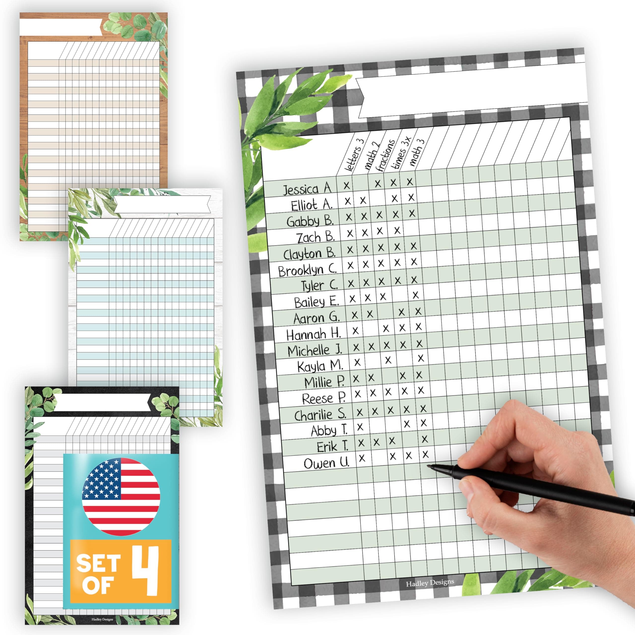 Attendance Chart for Classroom Management - 8 Incentive Chart for Classroom Essentials, 11x17 Student Behavior Charts and Homework Tracker, Teachers Class Attendance and Assignments Log
