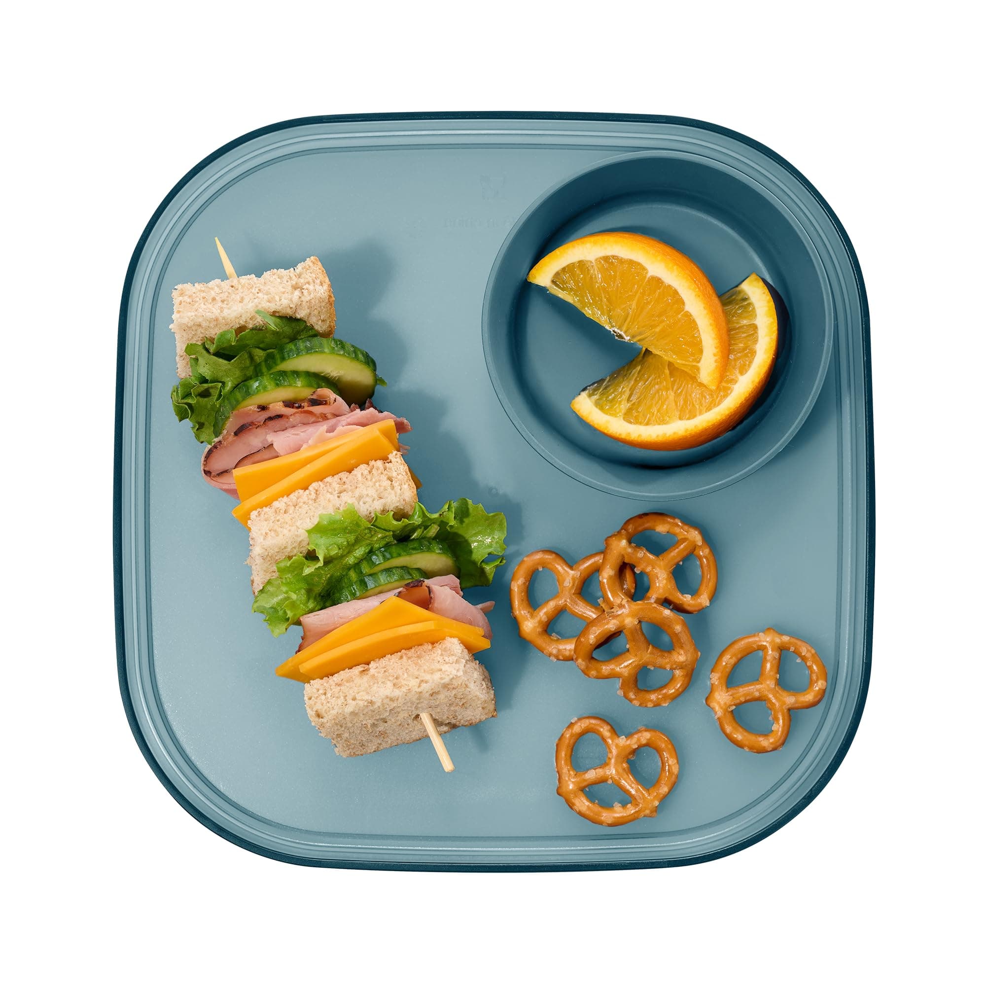 Dipware Reusable Dining Plate/Serving Tray for Appetizers and Snacks, Food-Safe Appetizer Serving Platter with Removable Dip Bowl, Midnight