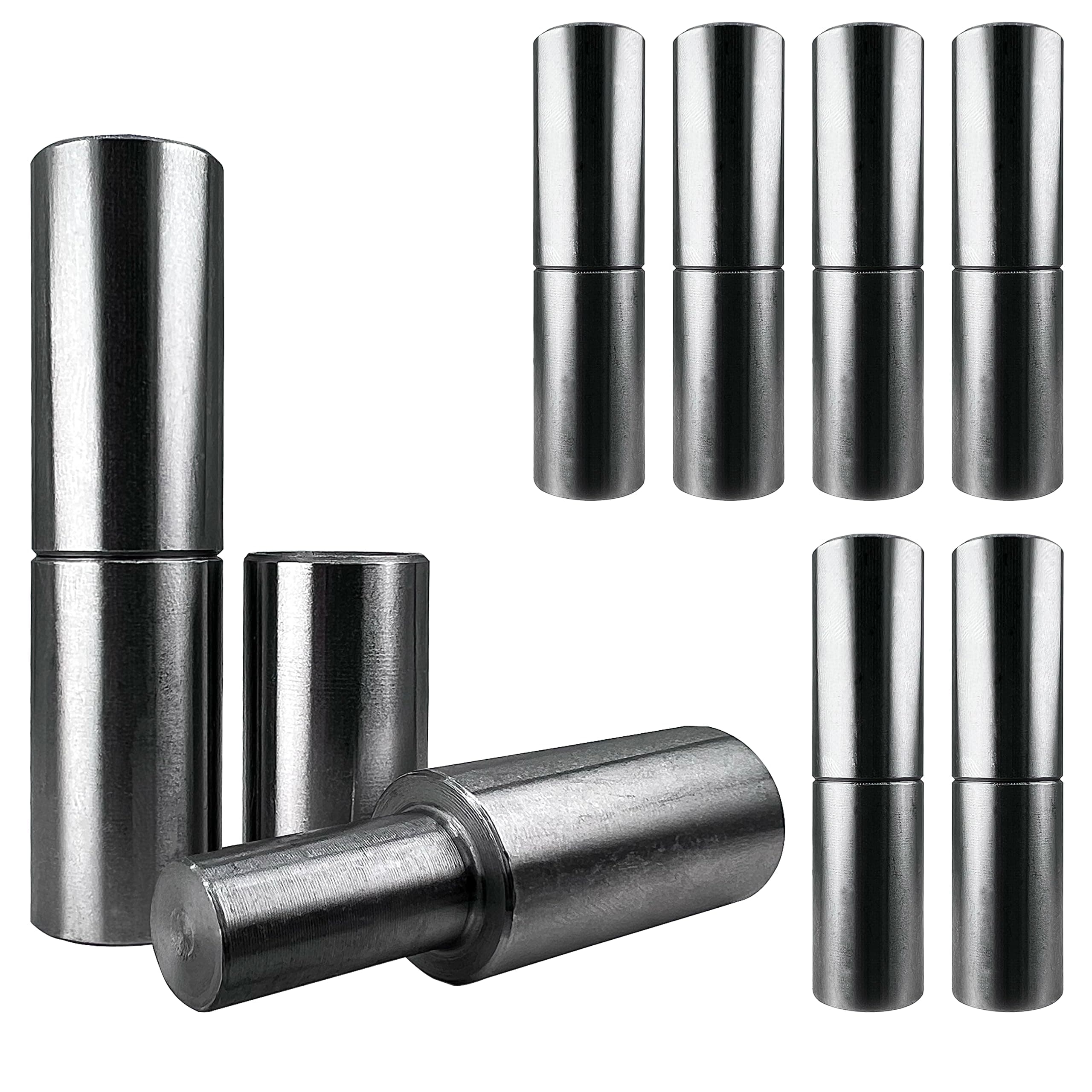 8 PCS - 2” Weldable Barrel Hinges – 2 Inch x 5/8 Inch – Heavy Duty Steel – Weld On Bullet Door Hinges – Detachable Hinges – 11/32” Pin Bearing - Metal Swing Doors, Gates, Glass Door Hinge