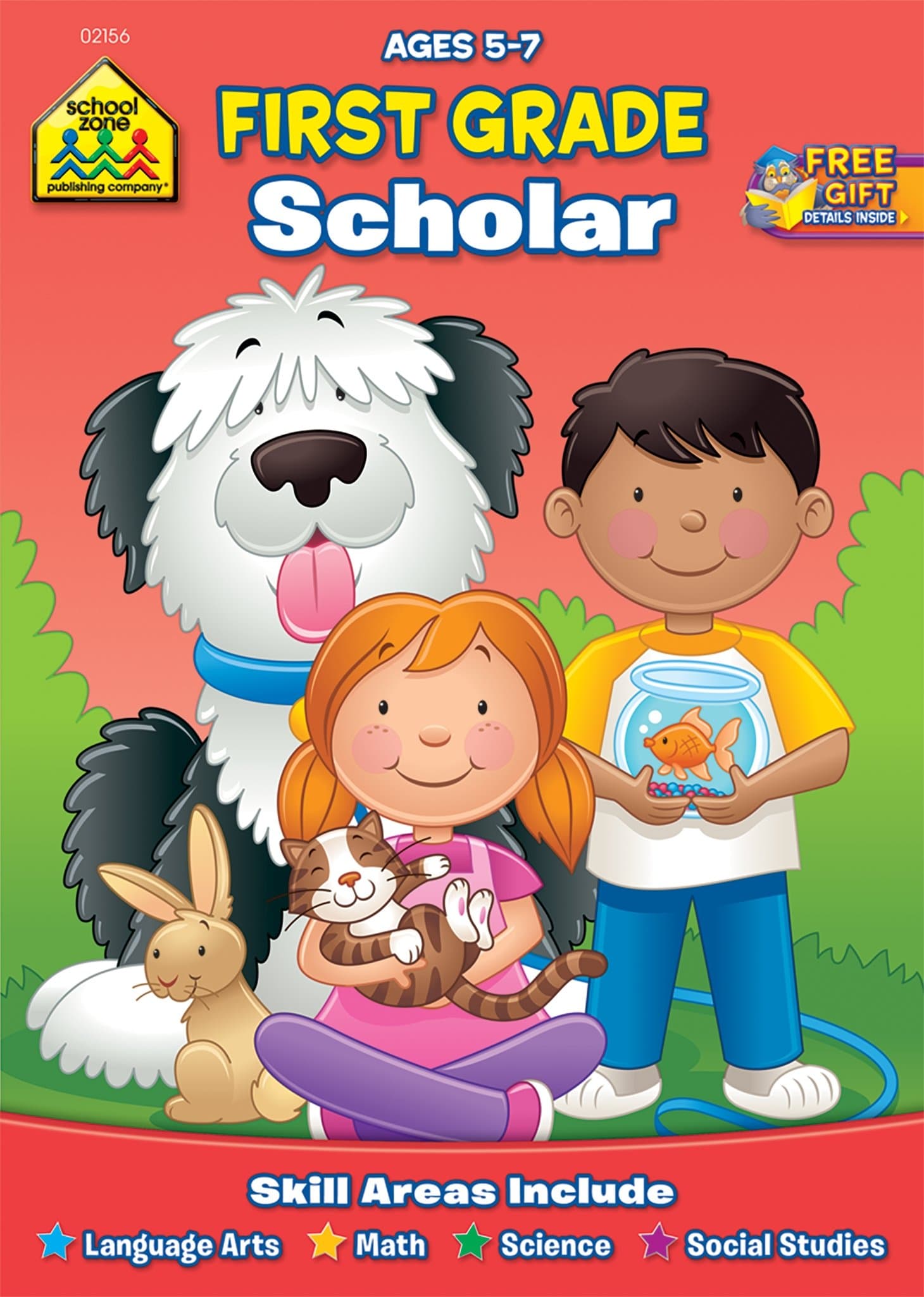School Zone - First Grade Scholar Workbook - 32 Pages, Ages 5 to 7, 1st Grade, Nouns, Vowels, Punctuation, Geometric Shapes, and More Paperback – February 18, 2014