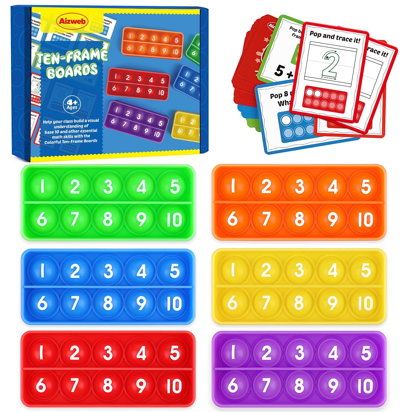 Ten-Frame Pop Board with Flash Cards