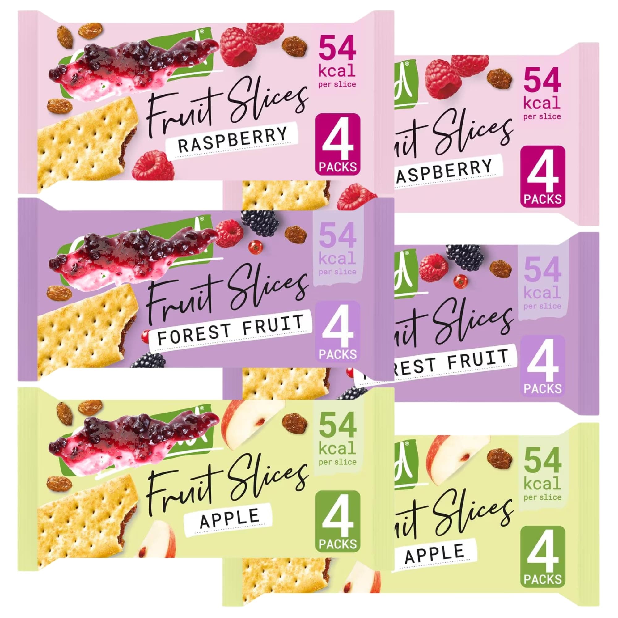 Go Ahead Bars Set with 2 x Go Ahead Apple Crispy Fruit Slices, 2 x Go Ahead Fruit Slices Raspberry and 2 x Go Ahead Fruit Crispy Slices | 24 Go Ahead Bars