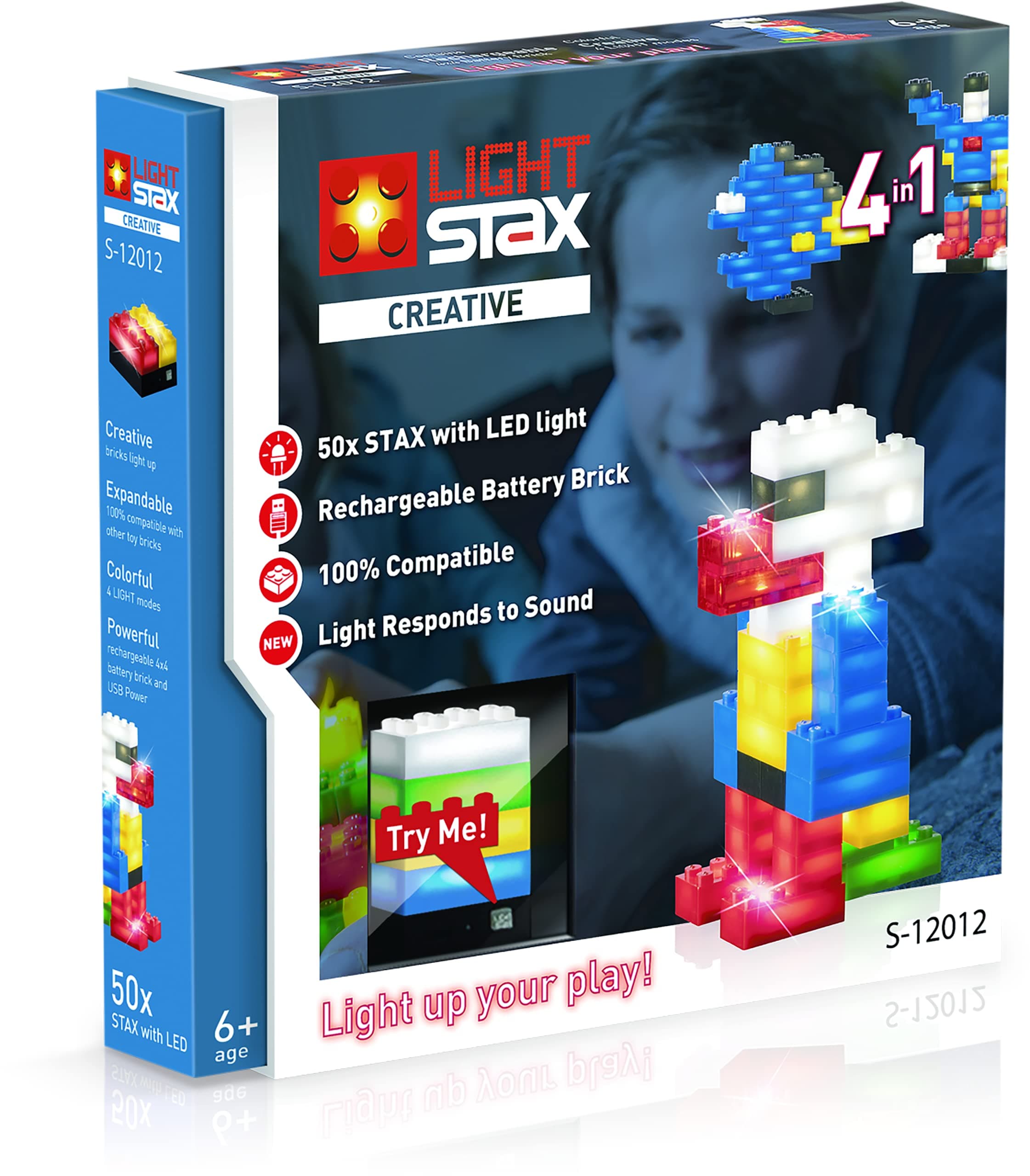 Light Stax 4-in-1 Light up Building Bricks (50 Blocks) – Animal Building Blocks w/Rechargeable Battery Pack & USB Cable Toy – August 1, 2019