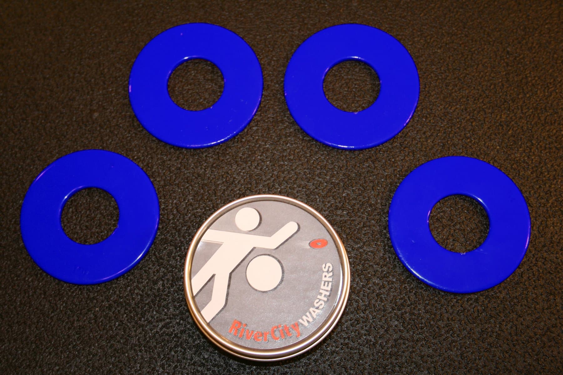 RiverCity Pitching Washers: (4) Blue 2.5 Inch Washers