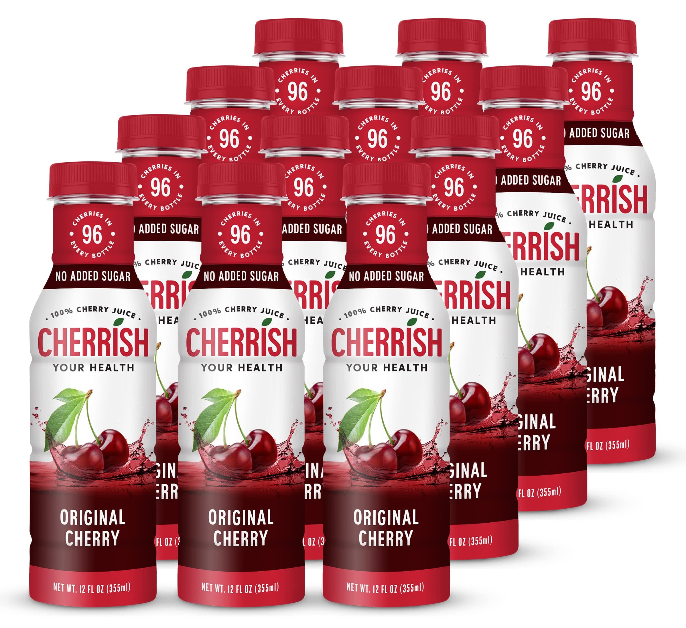 CHERRiSH 100% Tart Cherry Juice (Cherry Original, 12 Pack)