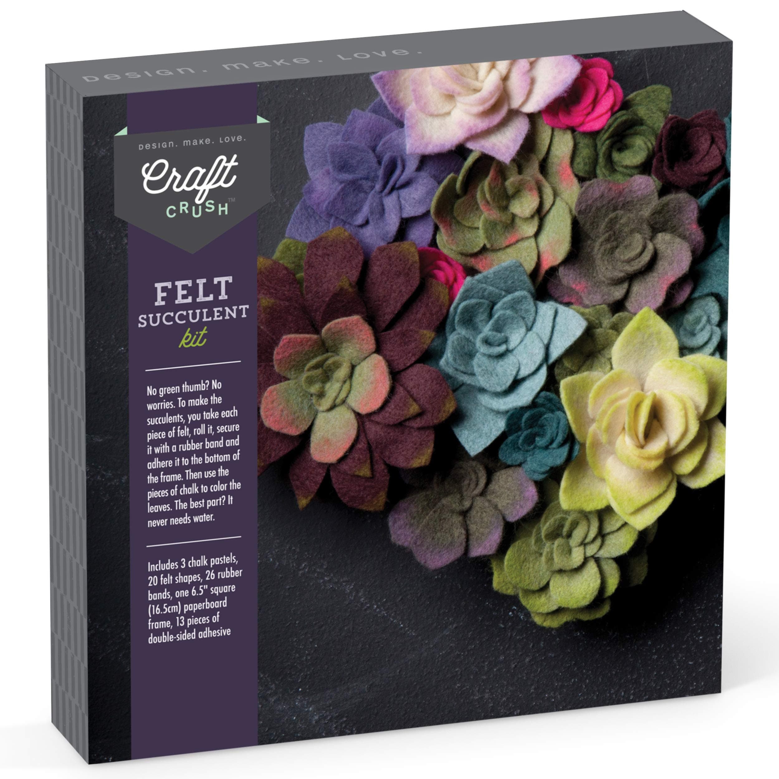 Craft Crush Felt Succulents Kit, Rubber, Multicolor