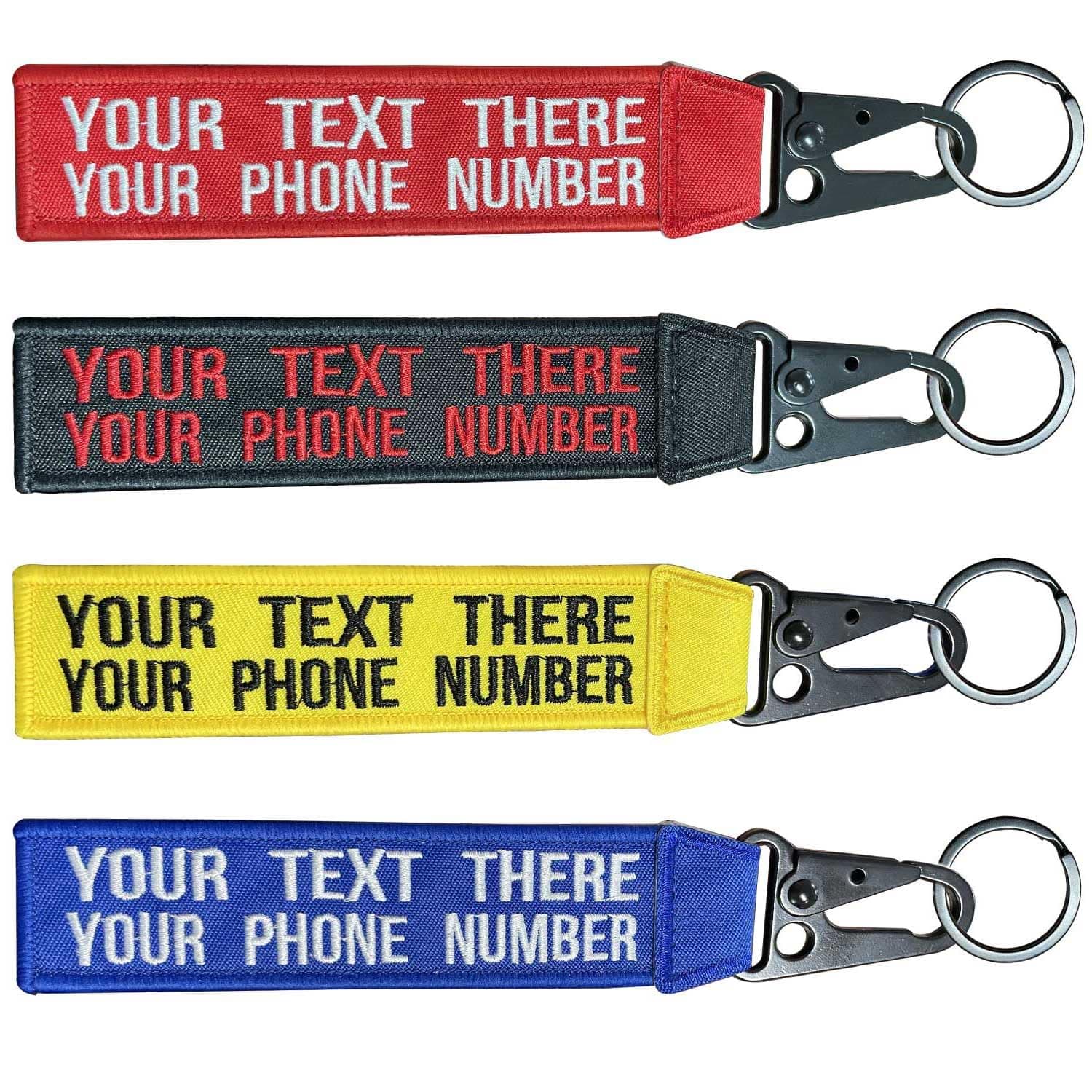 - Personalized Embroidery Keychain, Custom Name Tag with 2 line text,Personalized Keychain Custom Luggage Tags Key Ring Accessories for Crate, Backpacks, Car, Keyring, Gift