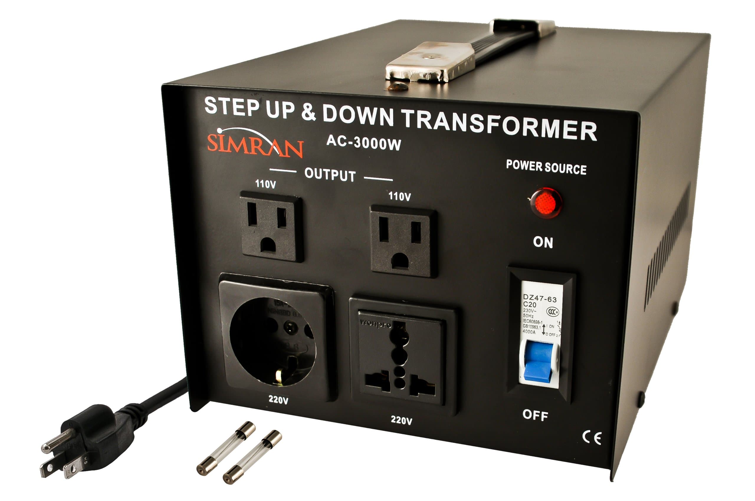 Simran AC-100 Step Up/Down Voltage Converter Transformer 110V/220V 3000 Watt AC-3000 1