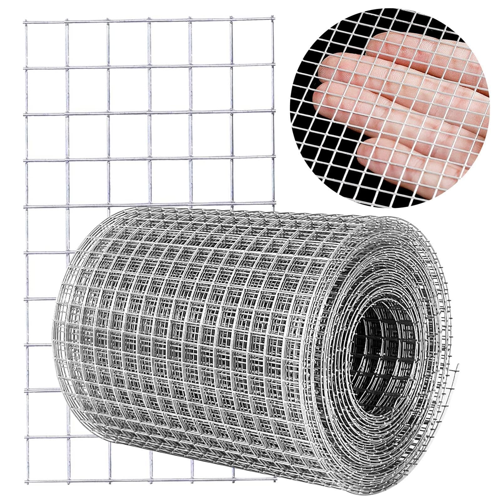 Hardware Cloth 4'' x 20' 1/4 in Galvanized Wire Mesh Roll (23 GA) Chicken Wire Fence Roll for Chicken Pen/coop Fences, Screen mesh, Rabbit/Snake Fences, Poultry enclosures, Handicraft Making, etc.