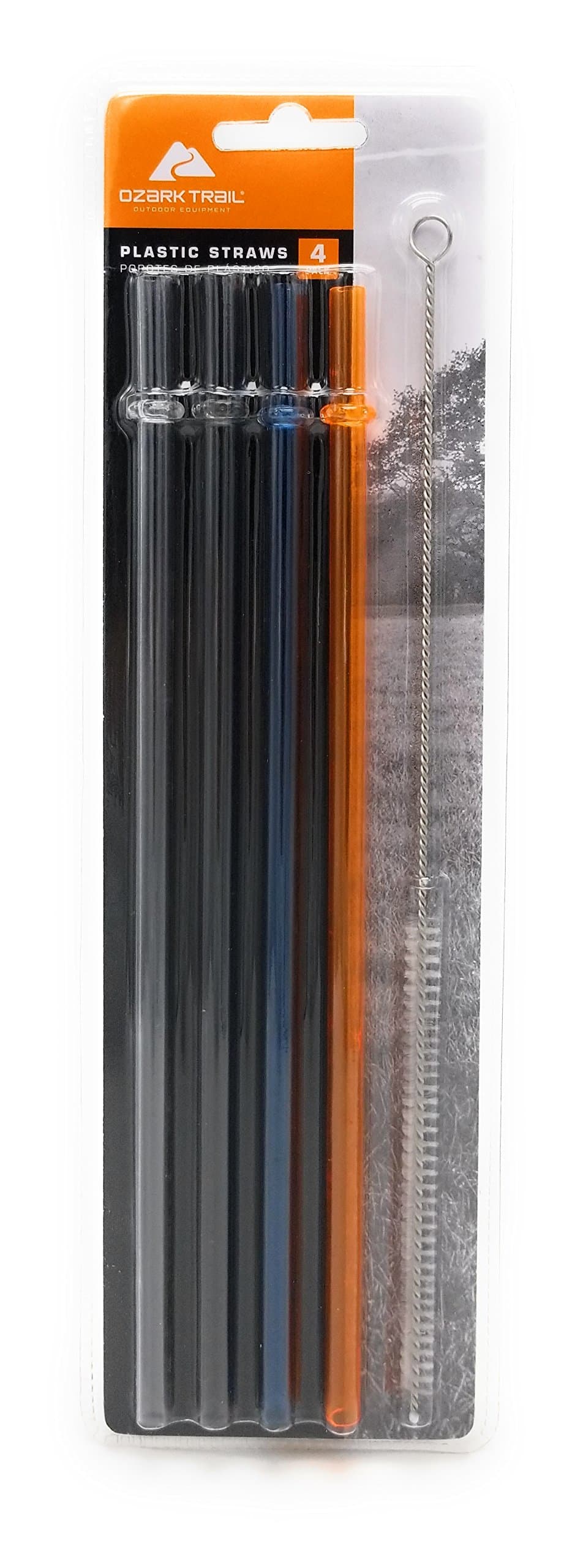 Ozark Trails Plastic Straws 4 pack w/cleaning brush