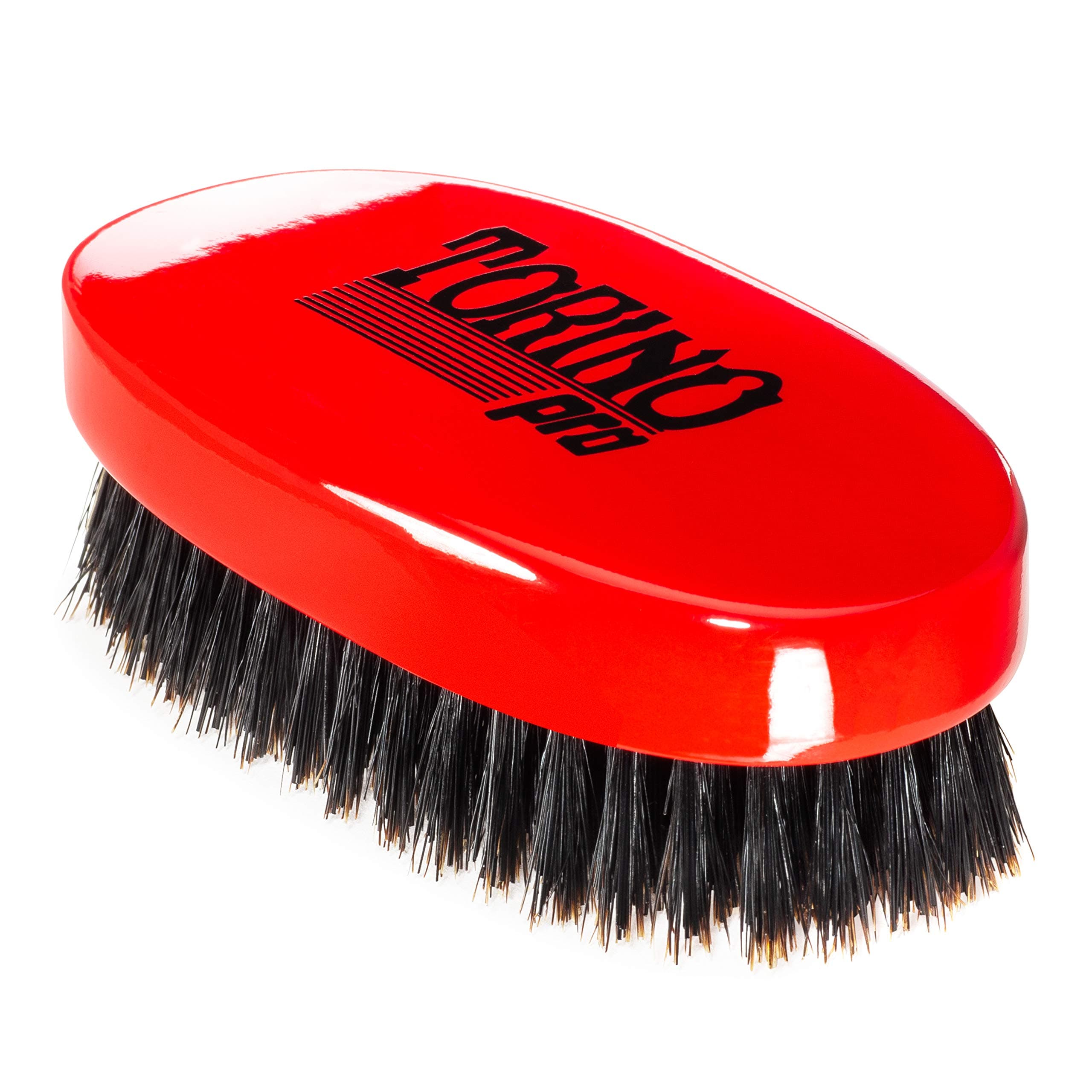 TORINO PRO WAVE BRUSHES BY BRUSH KING #1000 - - Medium Hard Oval Palm/Military 360 s Red