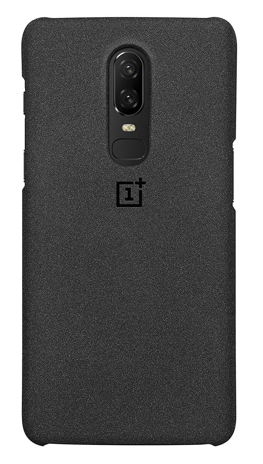 Sandstone Hard Back Cover For Oneplus 6 (Black)