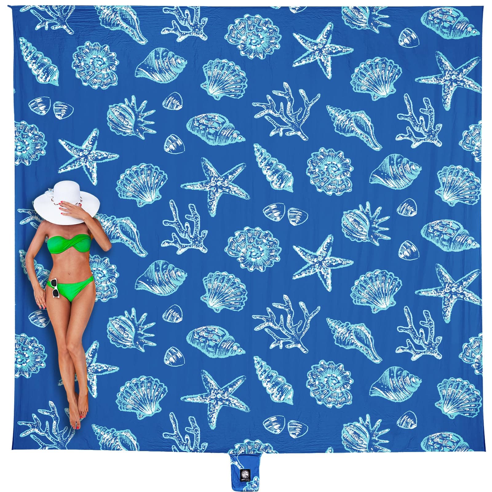 - WEKAPO Beach Blanket Waterproof Sandproof Oversized, Extra Large Beach Mat Sand Free, Lightweight & Compact Sand Free Mat with 6 Stakes & 4 Corner Pockets