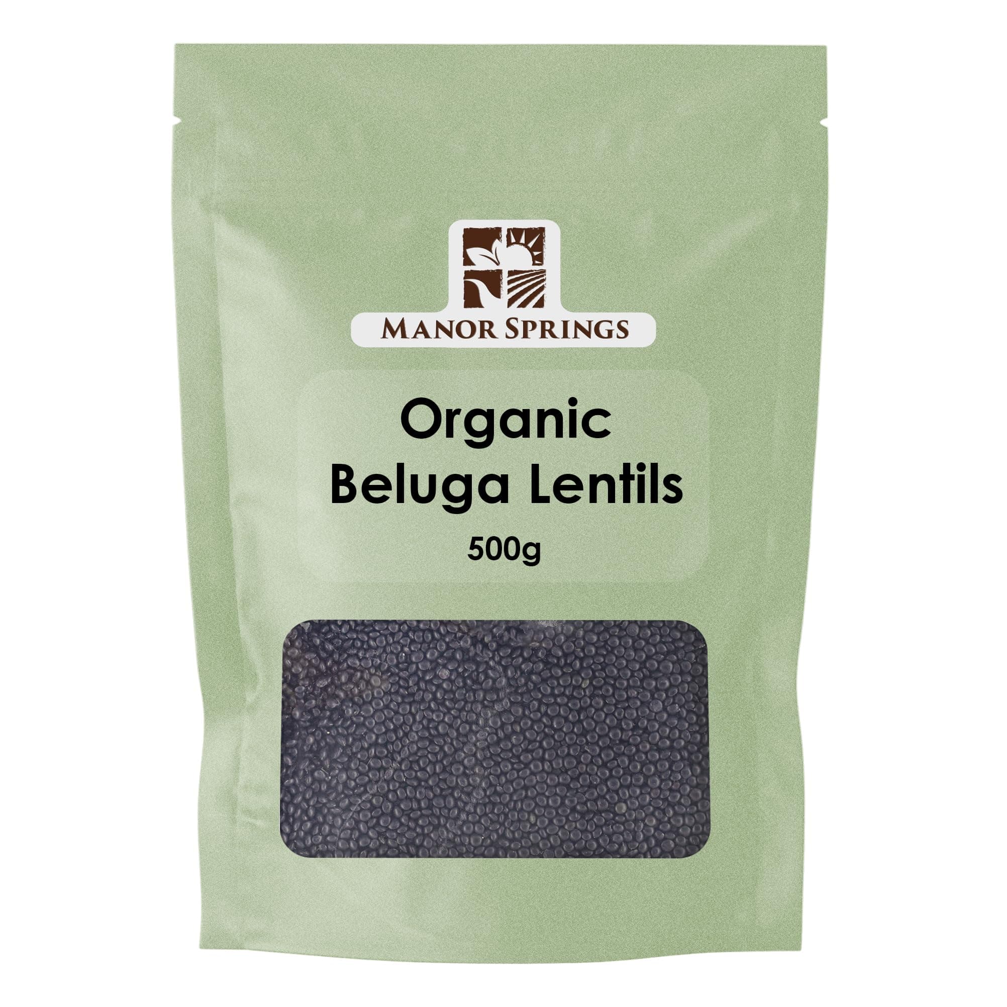 Organic Black Beluga Lentils 500g by Manor Springs Organic