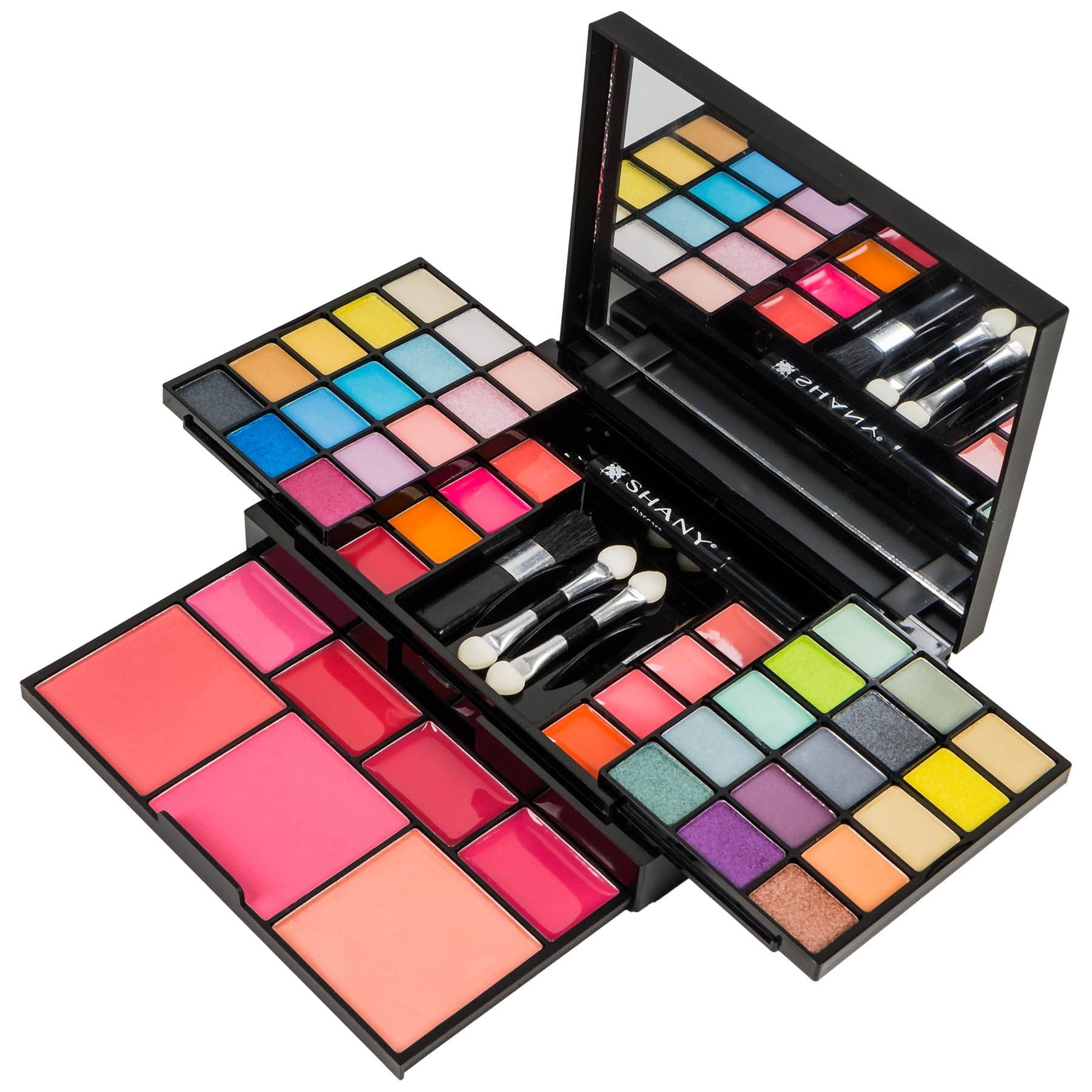 Fix Me Up' Makeup Kit - Compact Travel Makeup Portable Giftable Adult and Teen Makeup Set Eye Shadows, Lip Colors, Blushes, and Applicators