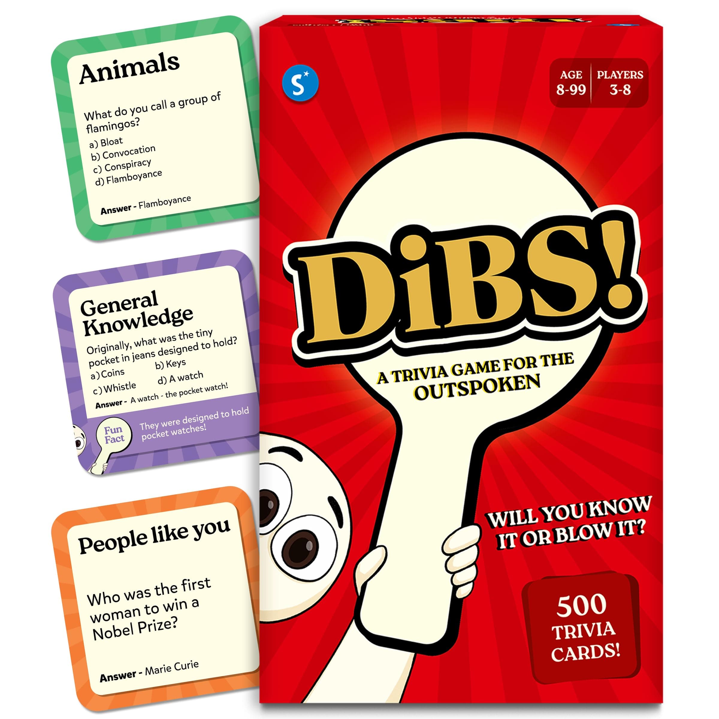 Skillmatics Card Game - DIBS, Fast-Paced Trivia Game, Fun & Educational Game for Family, Friends, and Parties, Quick Thinking, 10 Categories, Gifts for Kids, Teens, and Adults Ages 8, 9, 10 & Up