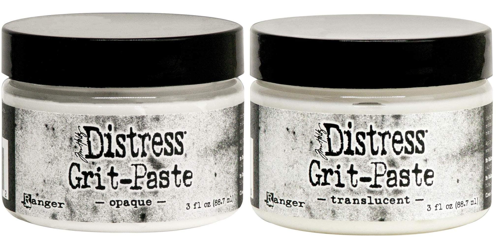 Tim Holtz Distress 2020 Grit Paste - Translucent and Opaque - Two Jar Bundle