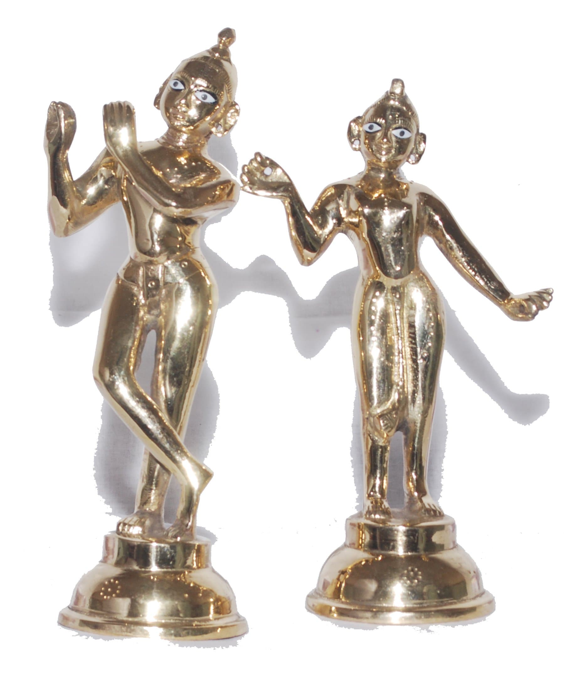 Vrindavan Bazaar Radha and Krishna Brass Deity 6"
