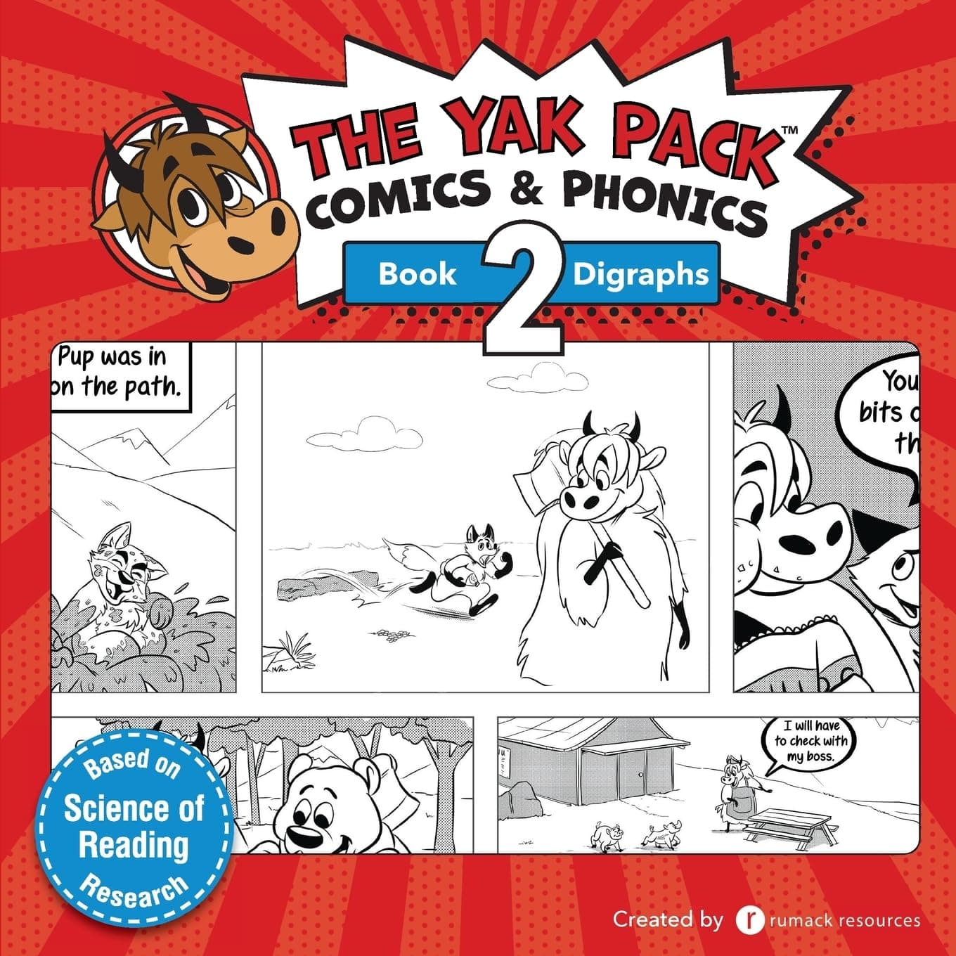 The Yak Pack: Comics & Phonics: Book 2: Learn to read decodable digraph words (The Yak Pack Comics Complete Series)