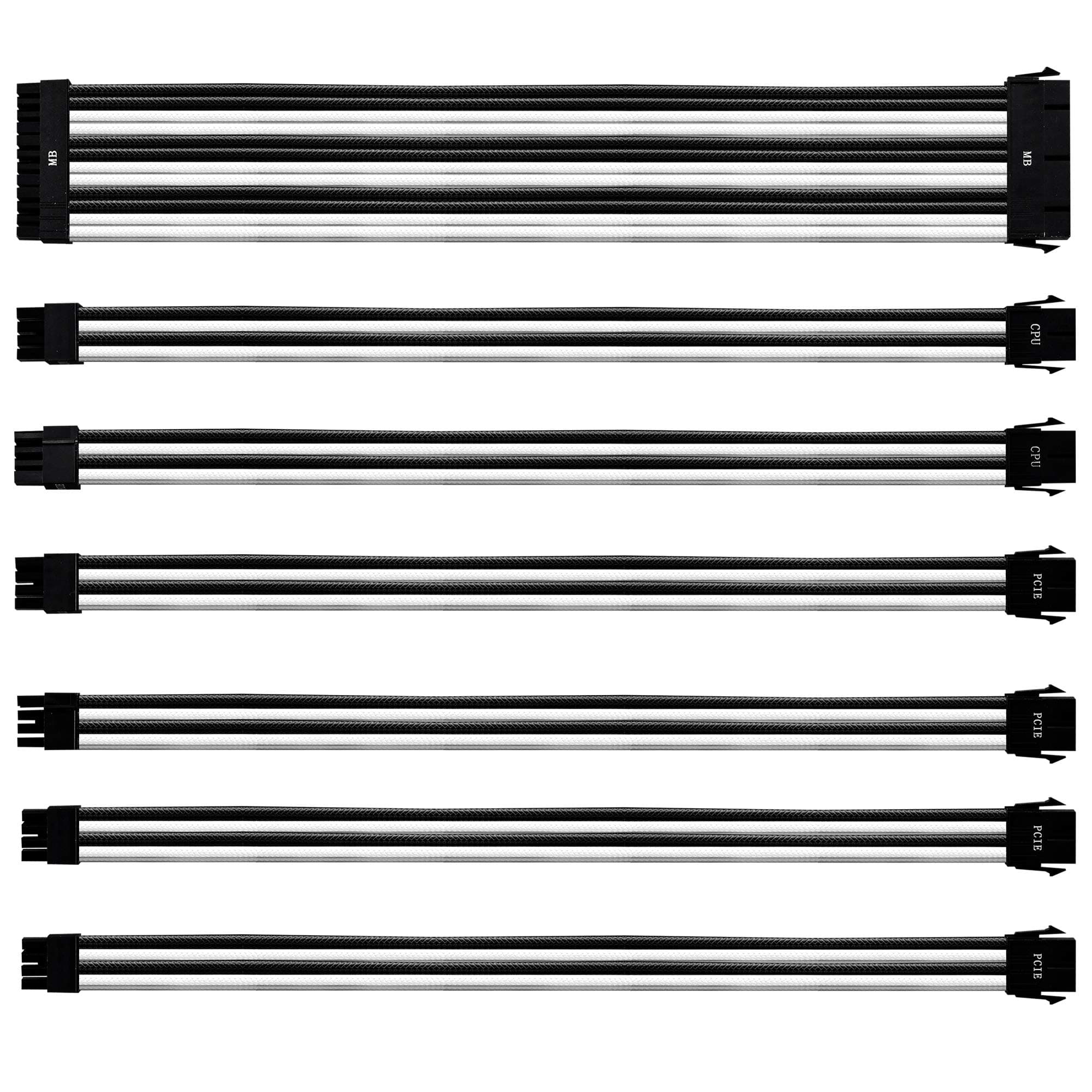 PVC PSU Extension Cable Kit, White/Black