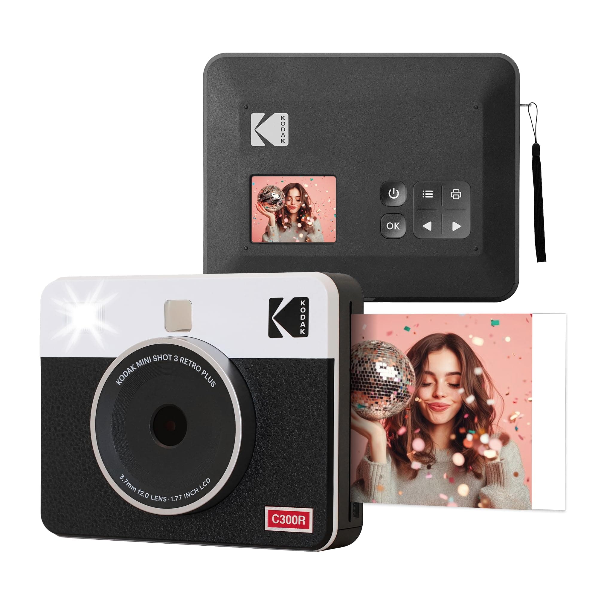Mini Shot 3 Retro 4PASS 2-in-1 Instant Camera and Photo Printer (3x3 inches), White