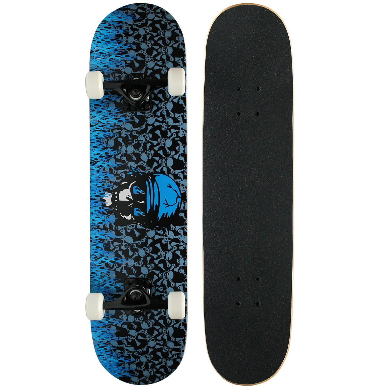Krown Pro Skateboard Complete Blue Flame 7.75 in