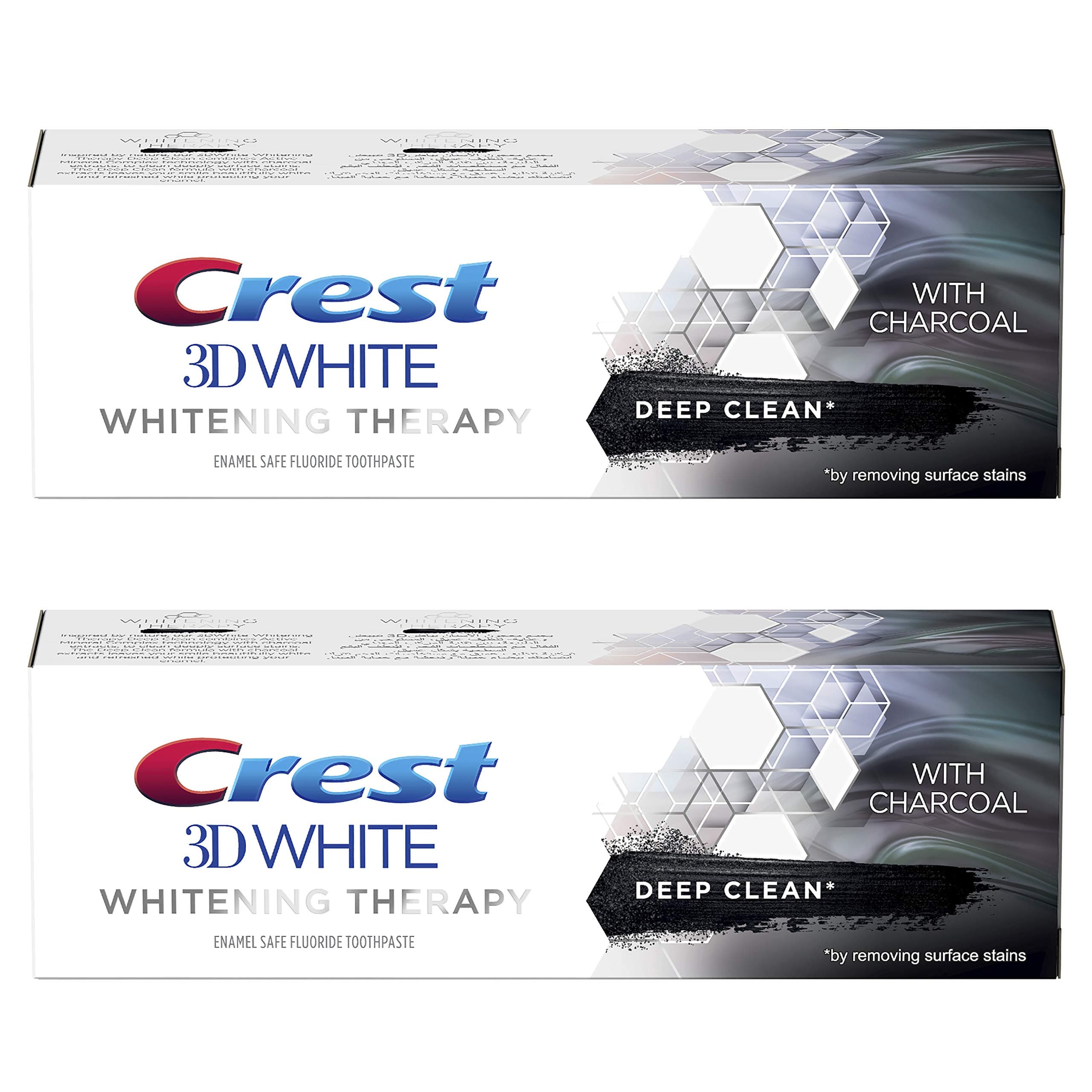 3D White Charcoal Whitening Therapy Toothpaste 75 ml X 2