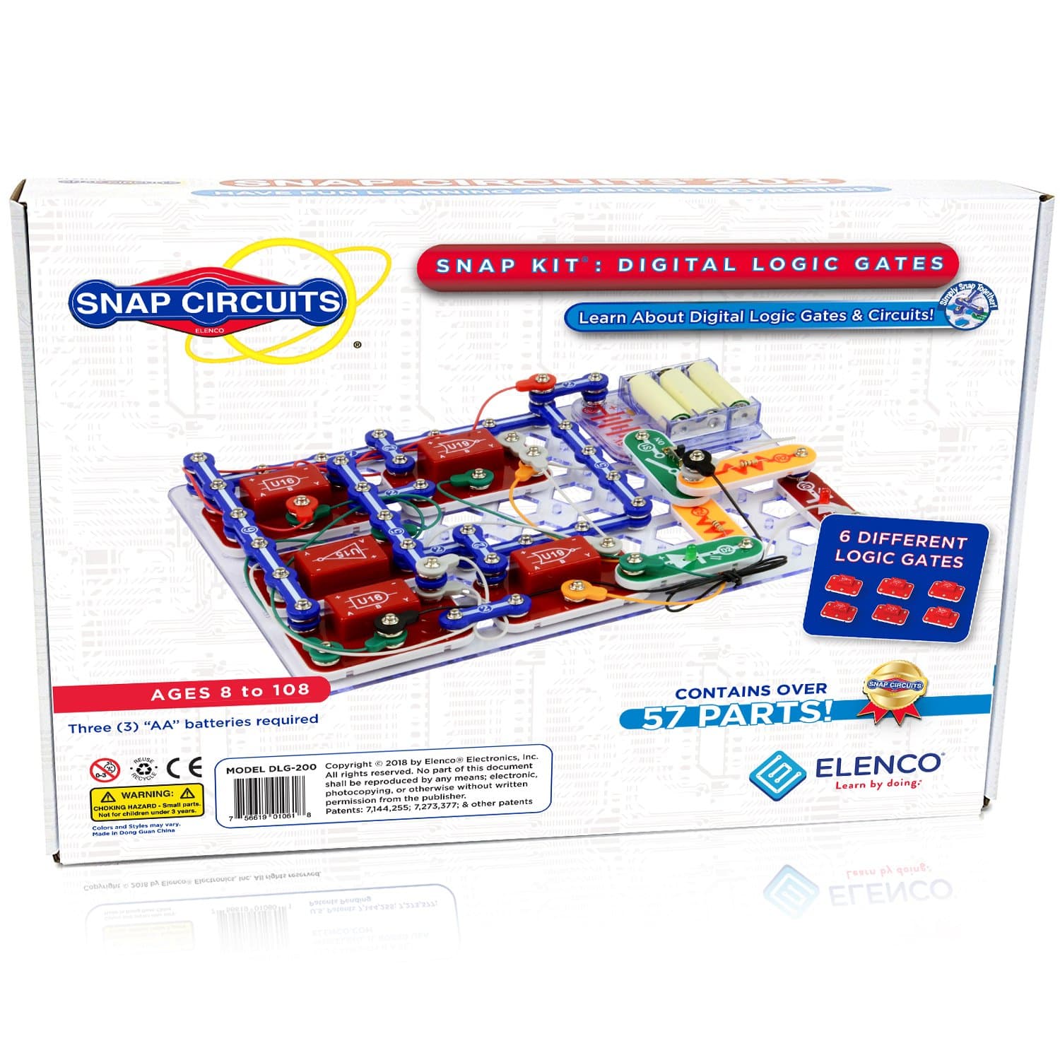 Snap Circuits Digital Logic Gates 200 Exploration Kit | 4-Color Downloadable Project Manual | 42 Snap Modules | 11 Logic Gates | NOT Gate~AND Gate~OR Gate~NAND Gate~NOR Gate~XOR Gate | STEM Curriculum