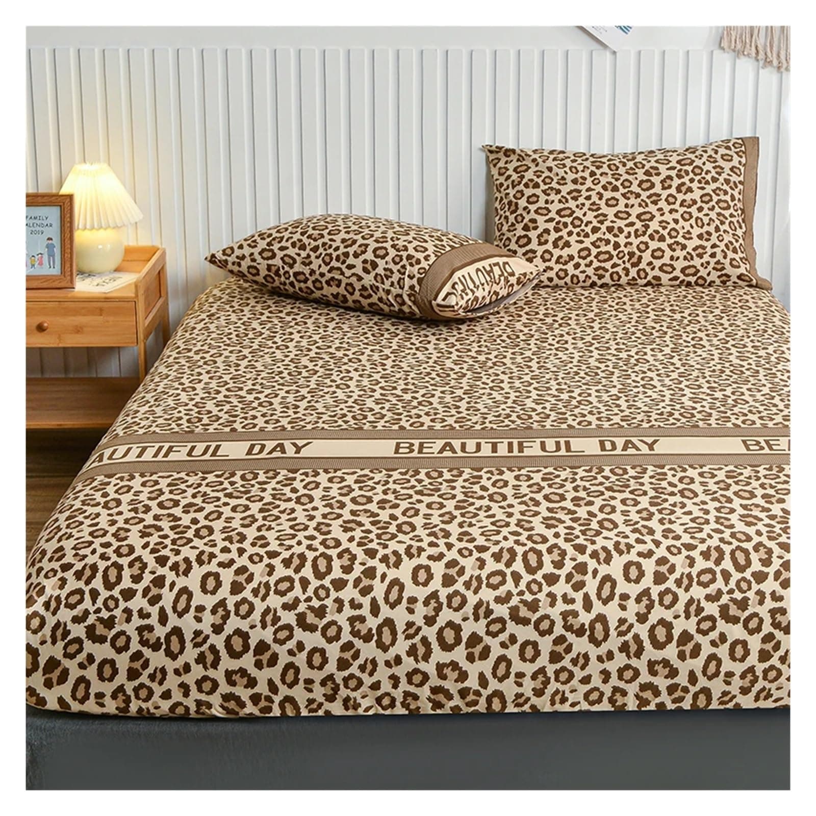 Fitted Bed Sheet Twin Fitted Bed Sheet with Elastic Blue Flower Printed Bed Cover Single/King Bed Linen Reactive Printed Mattress Cover 180(Manmiao,Full138x190x30cm)